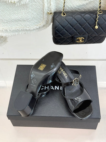 CC 26s High Heeled Sandals 45 Black Patent Leather 643031