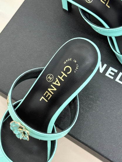 CC 26s High Heeled Sandals Turquoise Patent Leather 643033