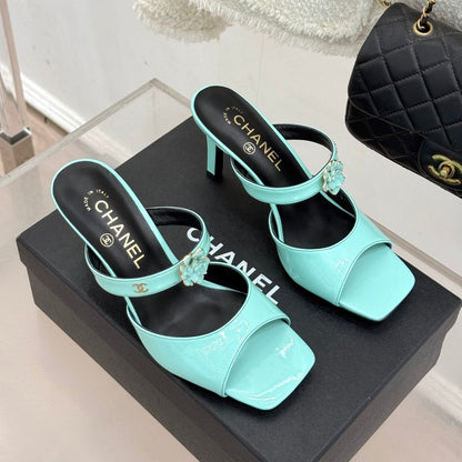 CC 26s High Heeled Sandals Turquoise Patent Leather 643033