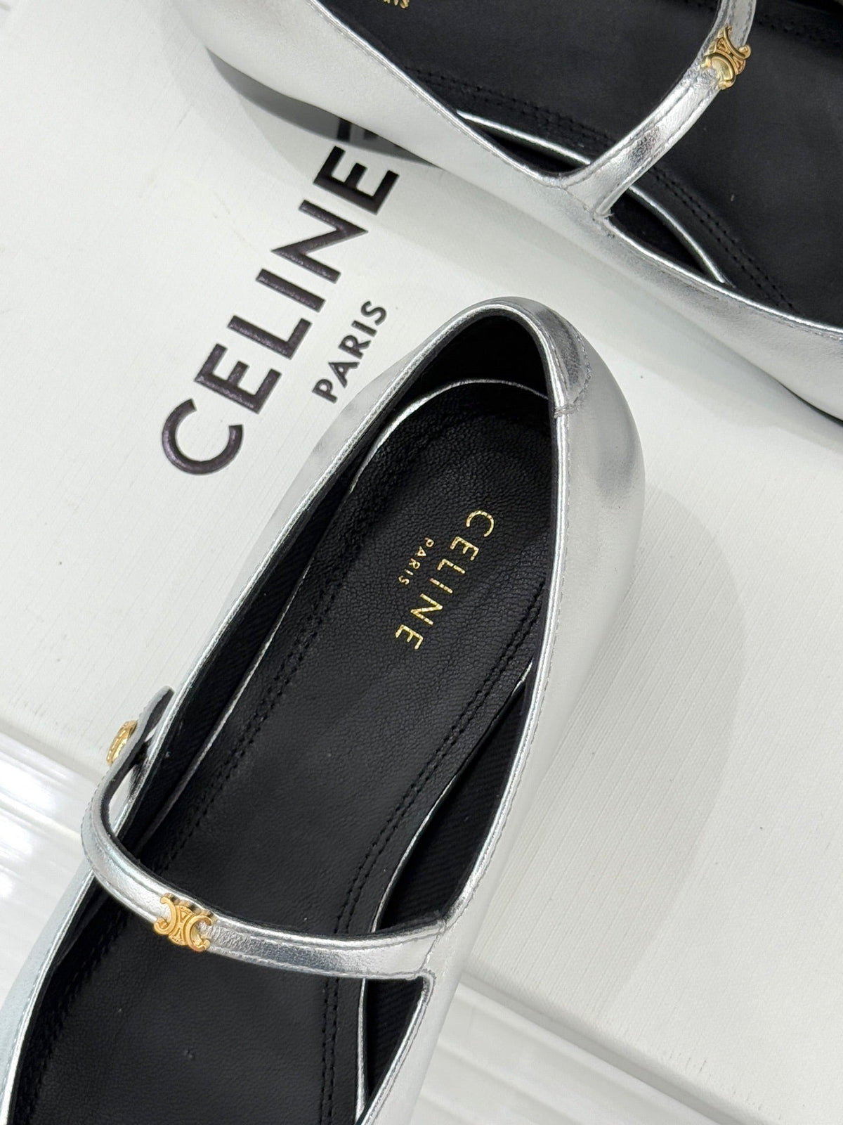 Celine 26 Mary-Jane Ballet Flats Leather 755874