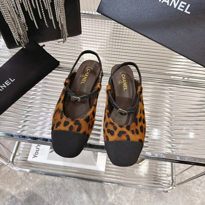 CC 2026 Retro Sandals Leopard Print Calf Hair 668079