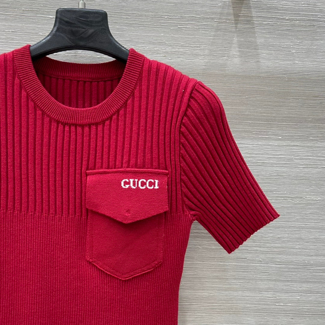 Gucci 25 Knitted Top Red Viscose
