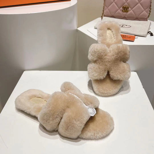 HM Oran Sandal Beige Sheep Fur 406993