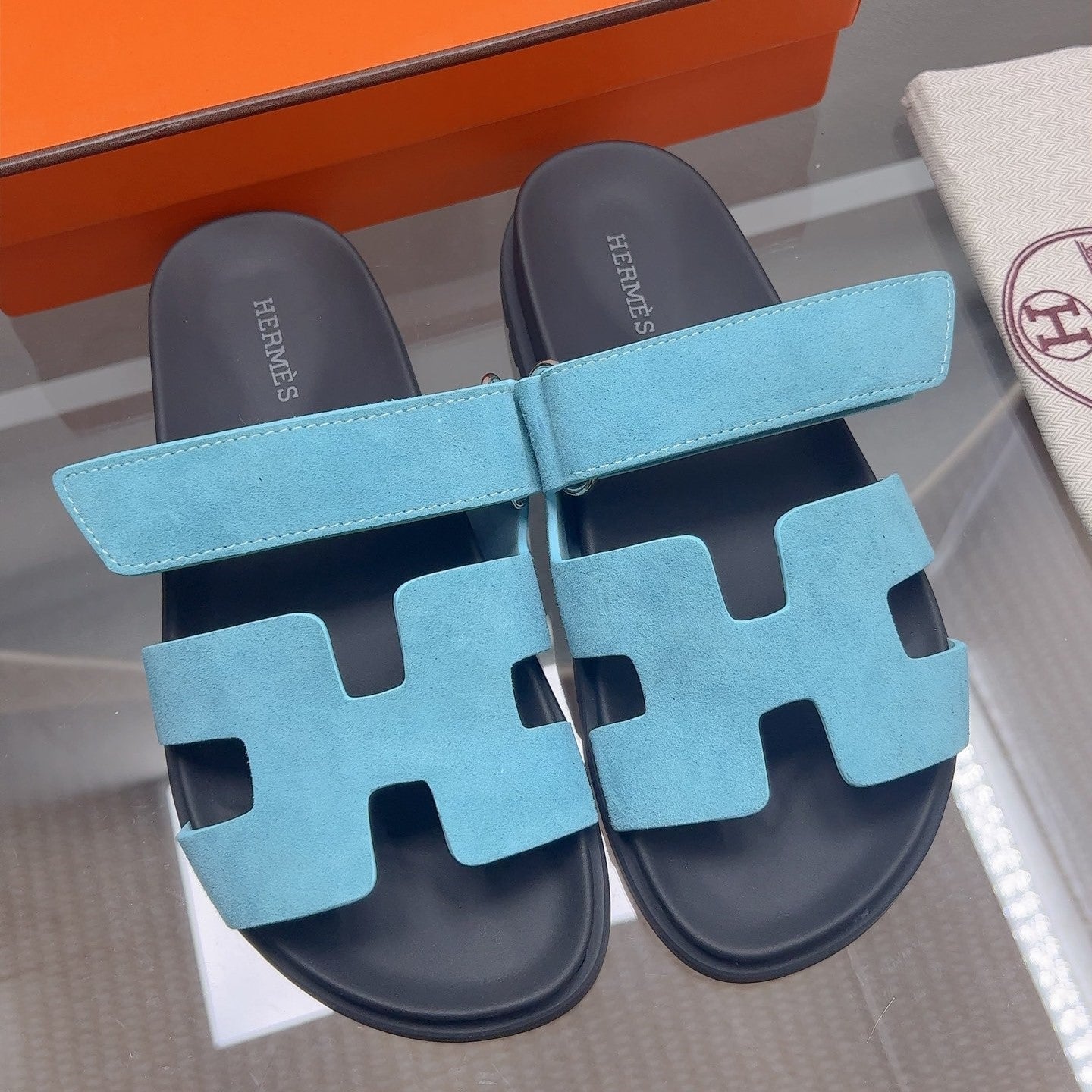 HM Chypre Sandal Sky Blue Suede 827512