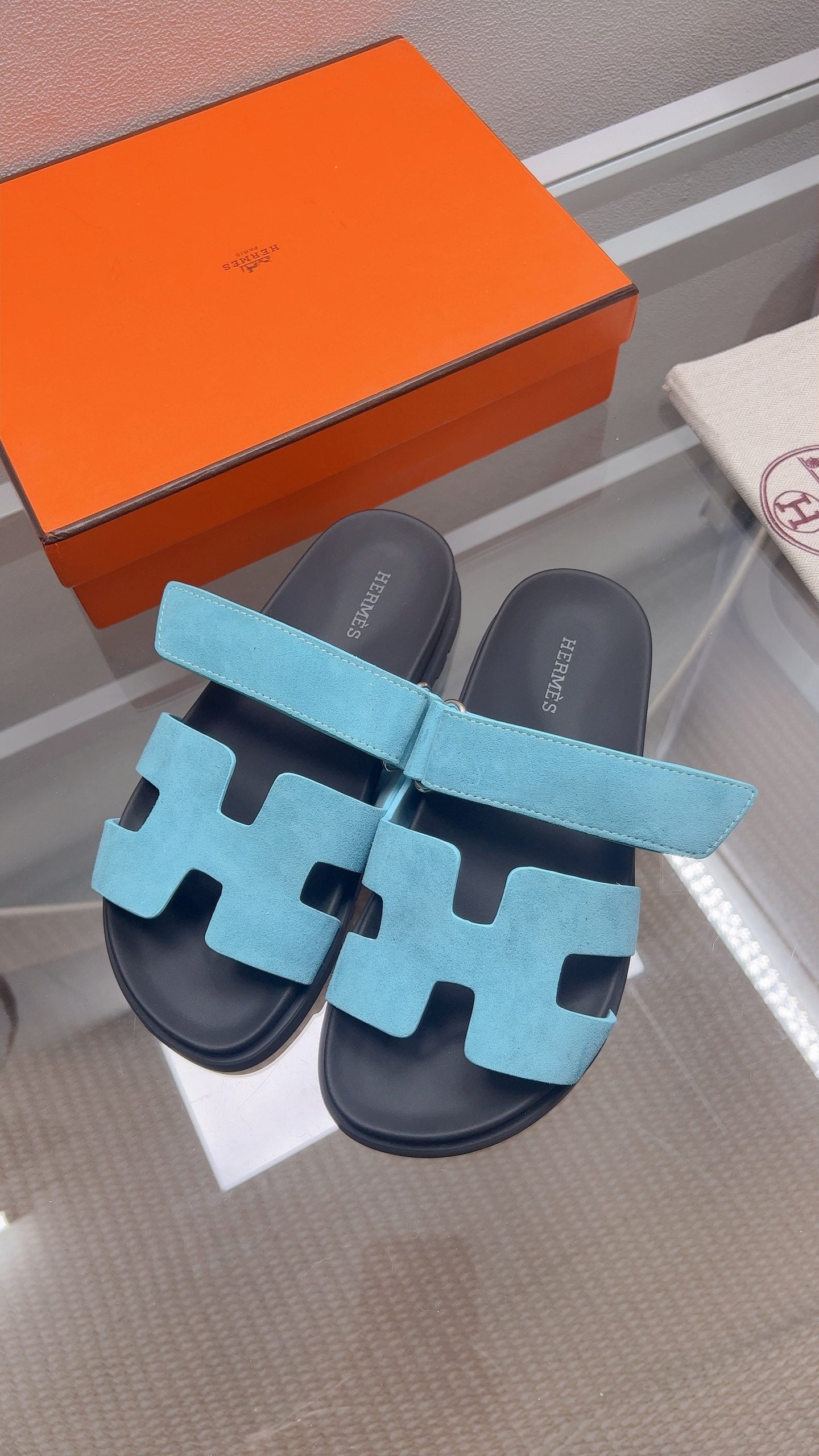 HM Chypre Sandal Sky Blue Suede 827512