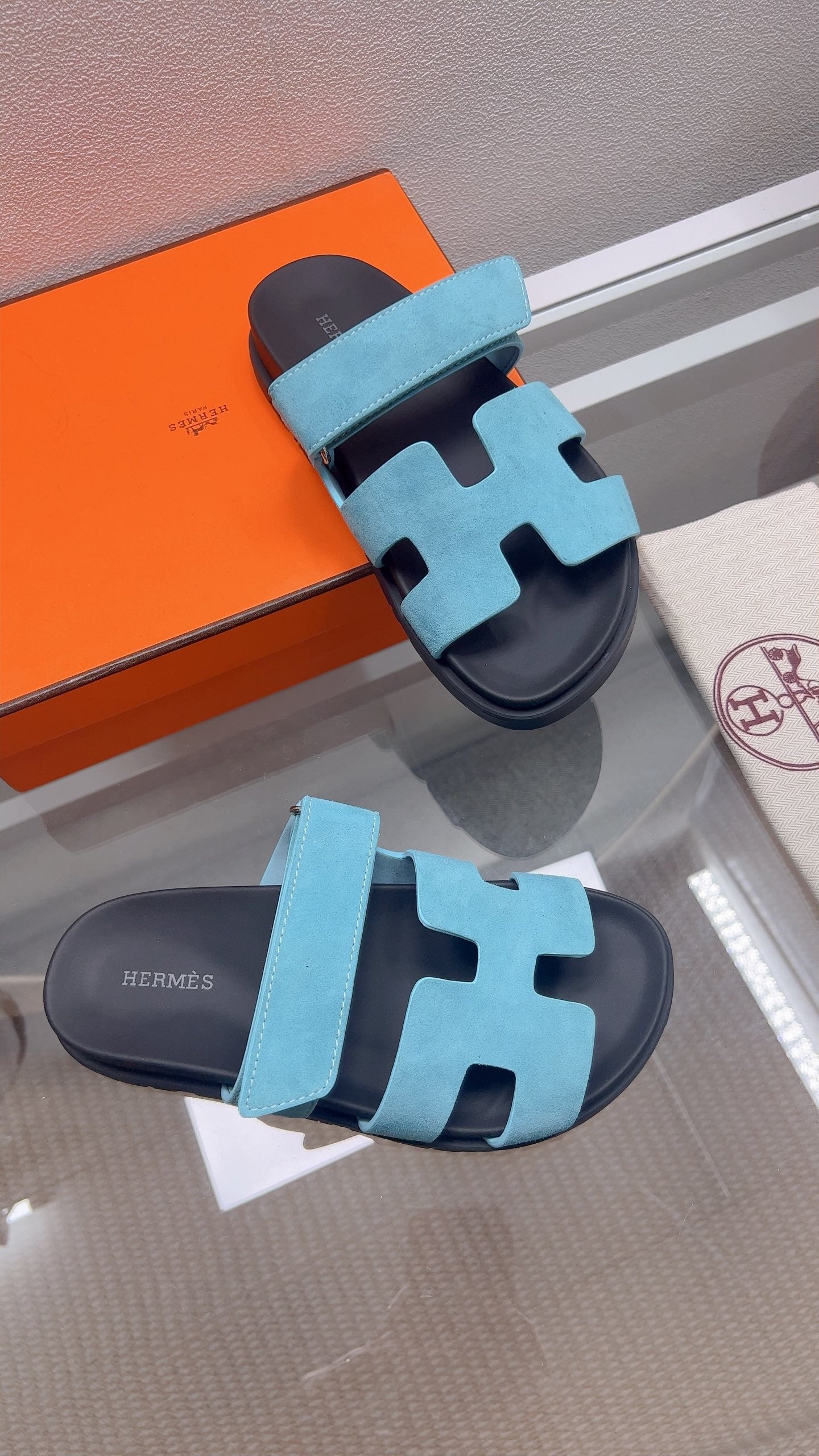 HM Chypre Sandal Sky Blue Suede 827512