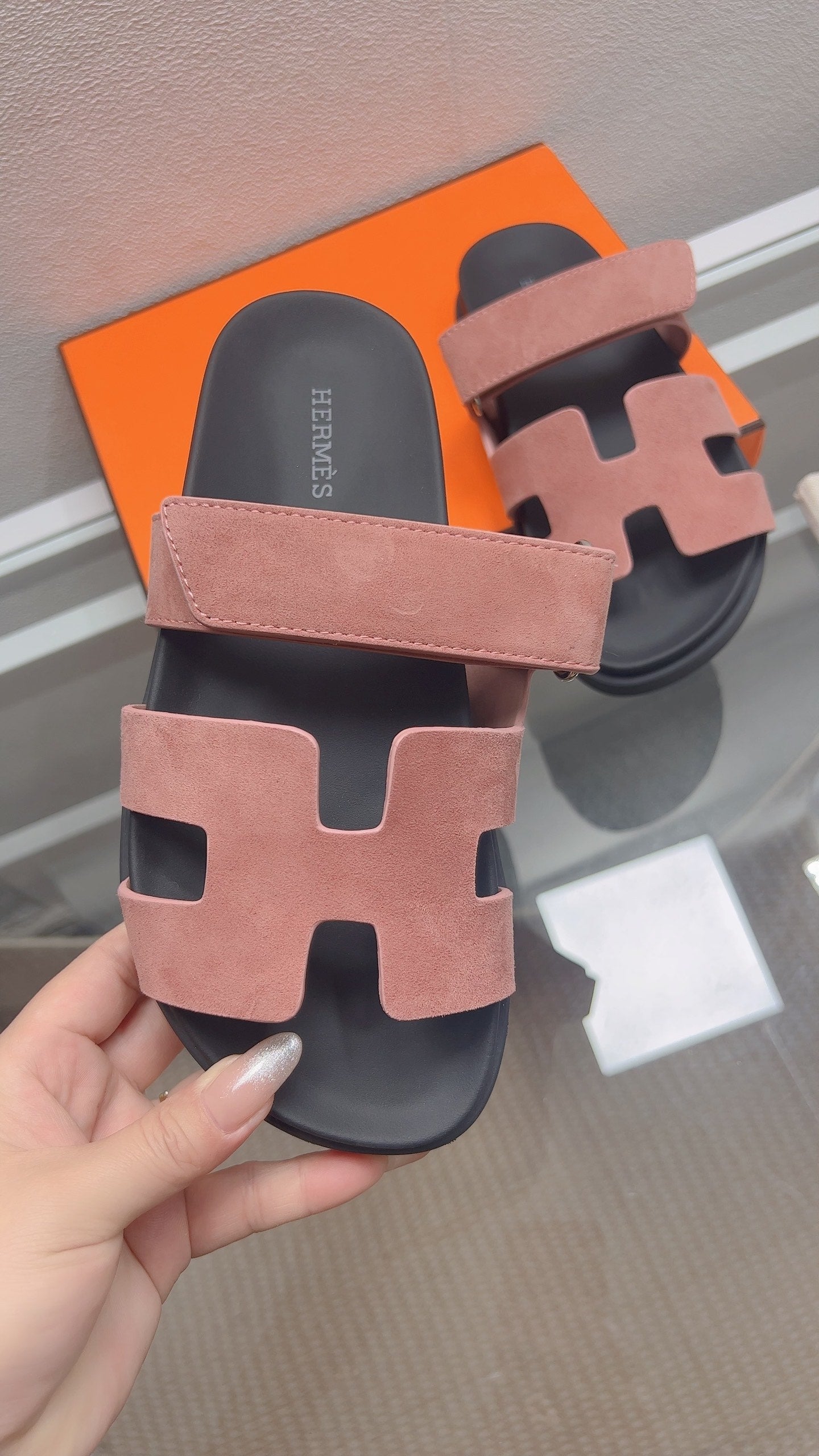 HM Chypre Sandal Bois De Rose Suede 827514
