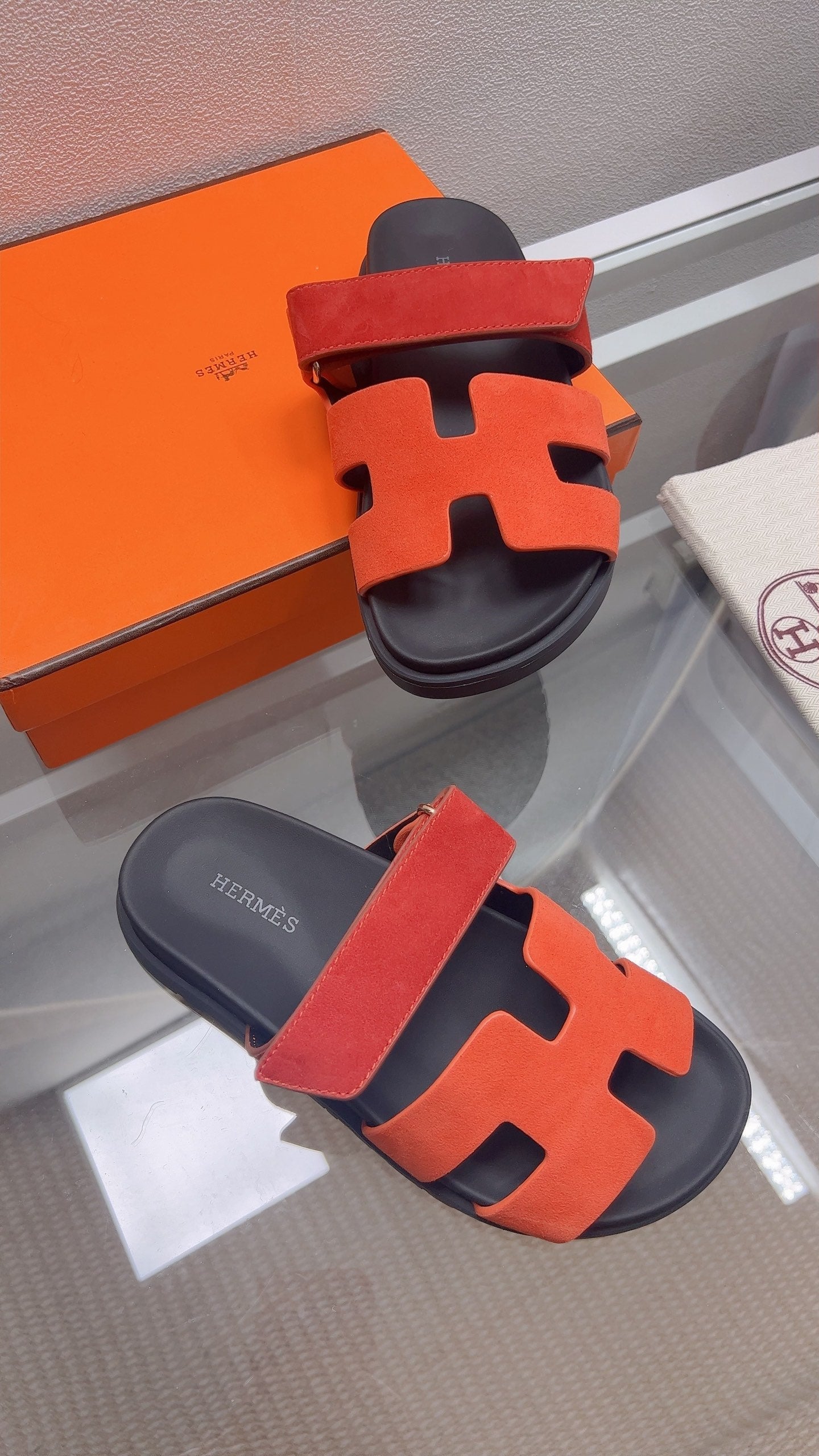 HM Chypre Sandal Red Orange Suede 827515