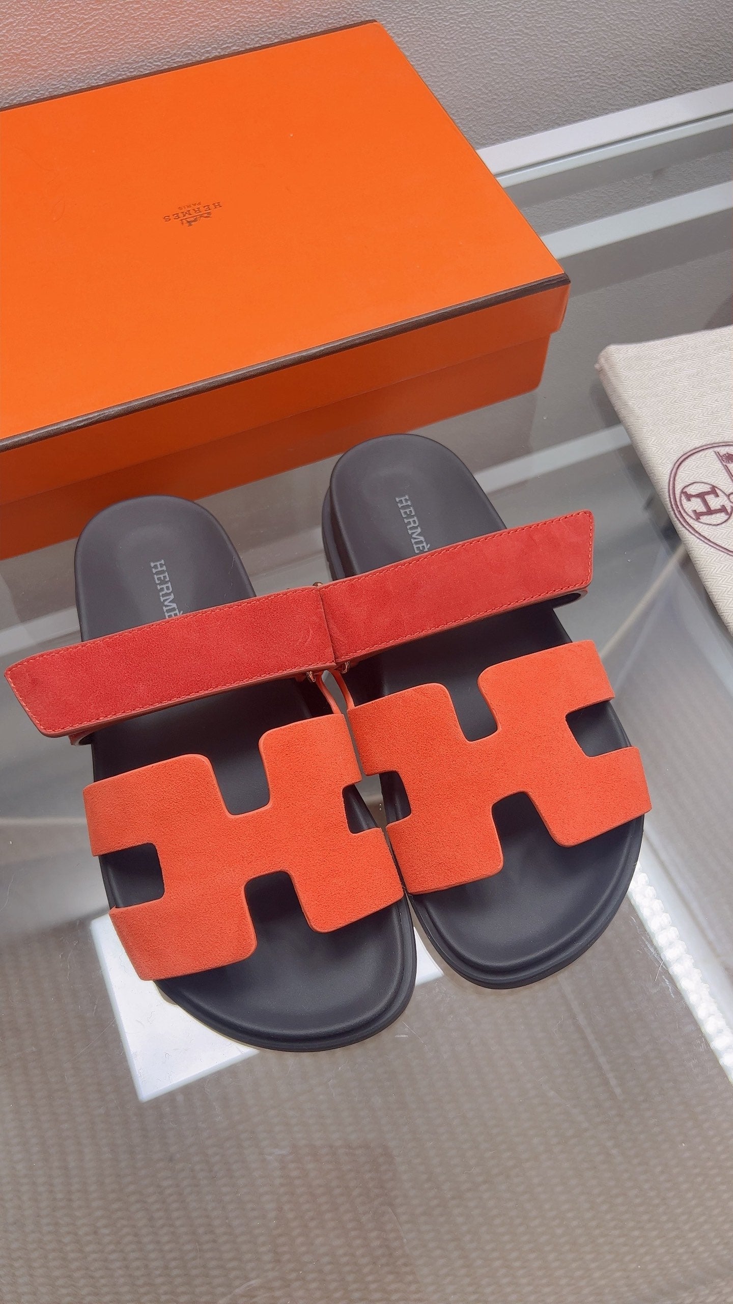 HM Chypre Sandal Red Orange Suede 827515