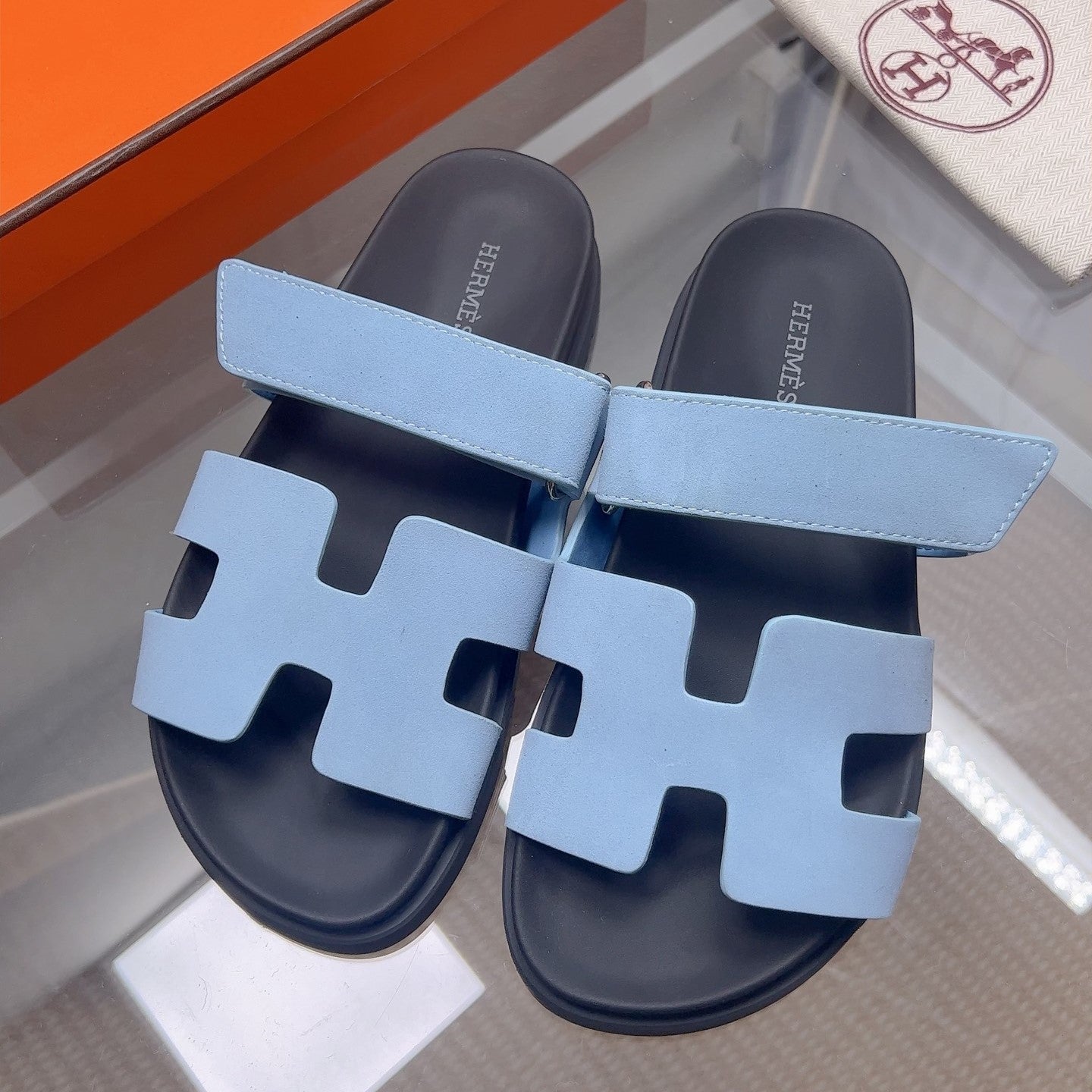 HM Chypre Sandal Stale Blue Suede 827516