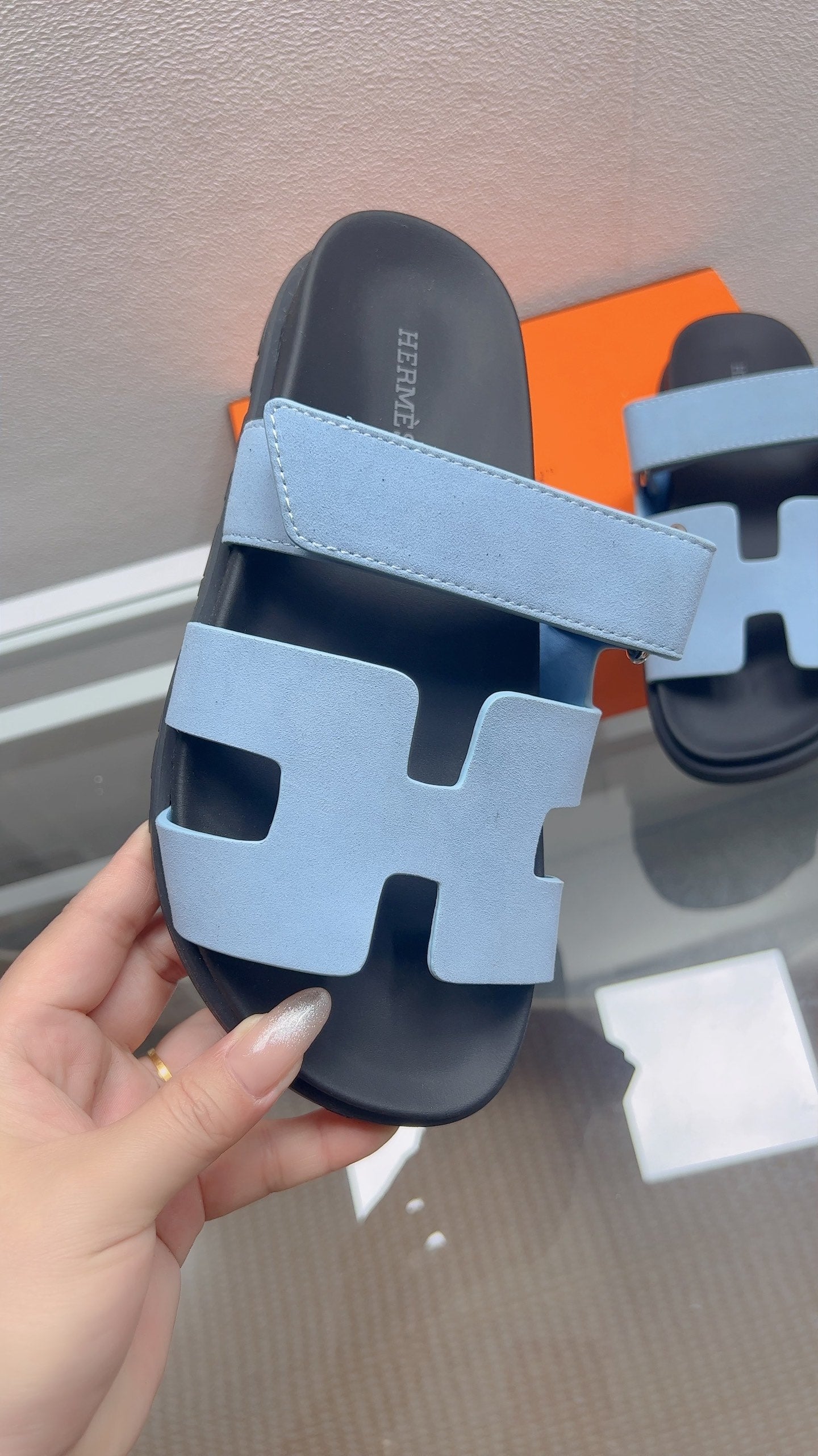 HM Chypre Sandal Stale Blue Suede 827516