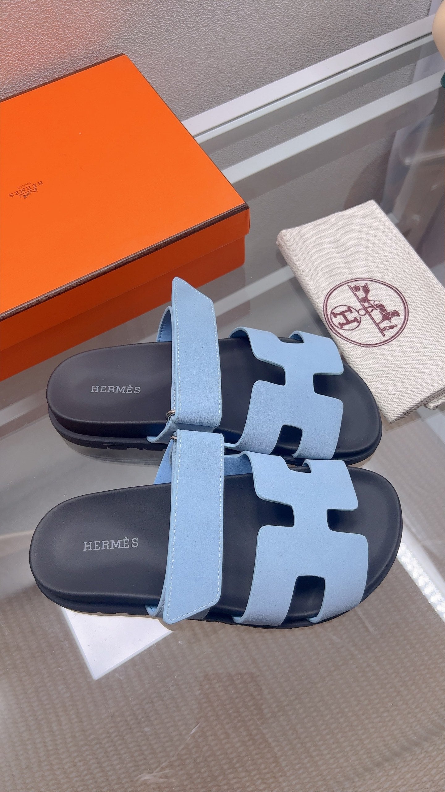 HM Chypre Sandal Stale Blue Suede 827516
