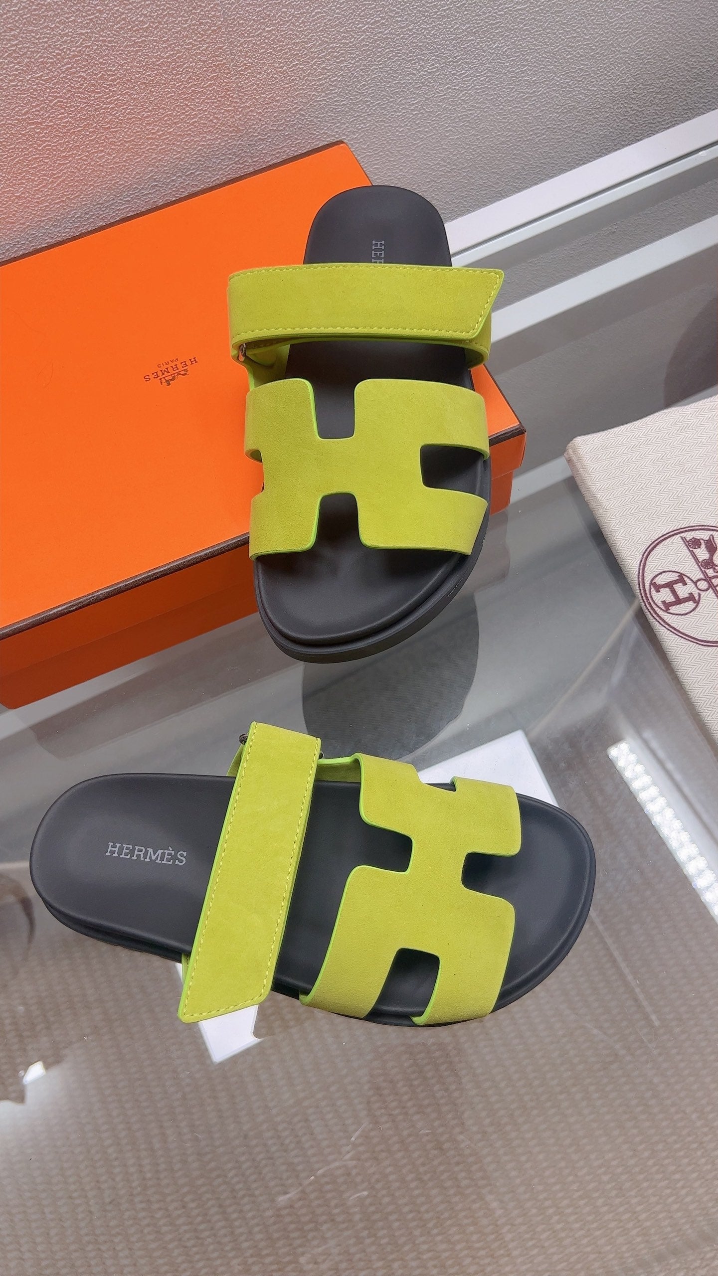 HM Chypre Sandal Lime Green Suede 827517