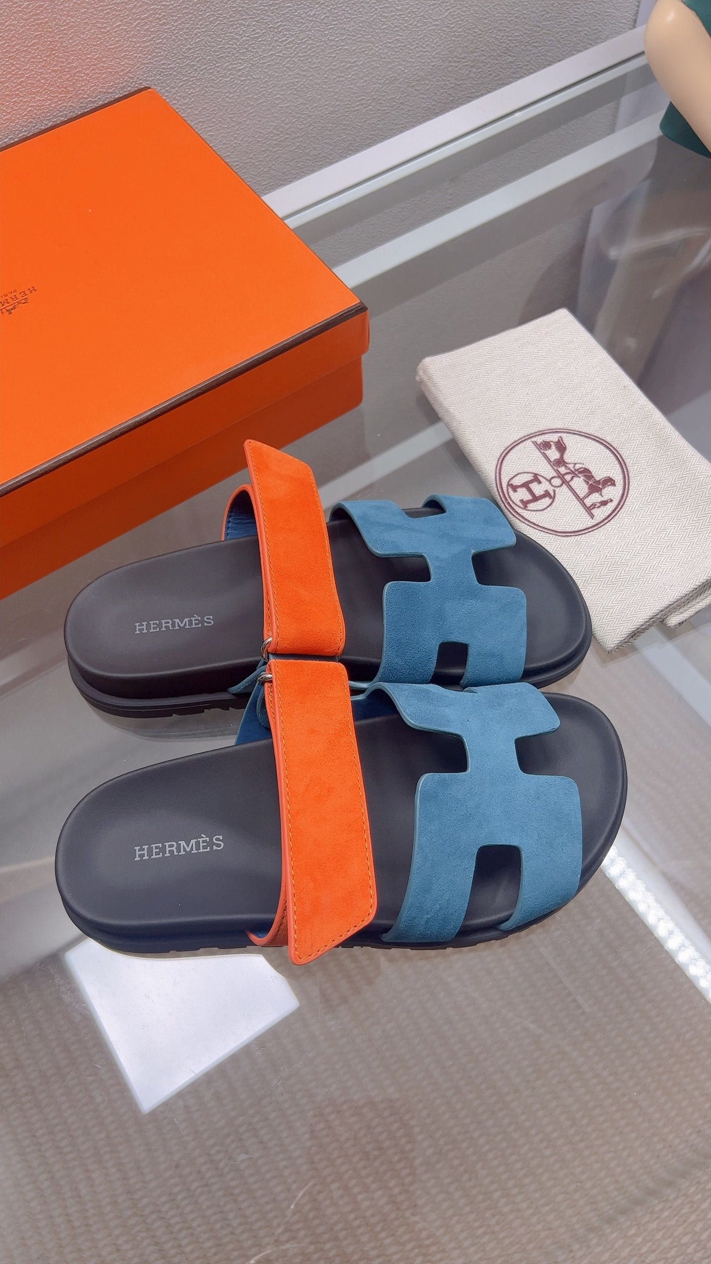HM Chypre Sandal Blue Orange Suede 827518