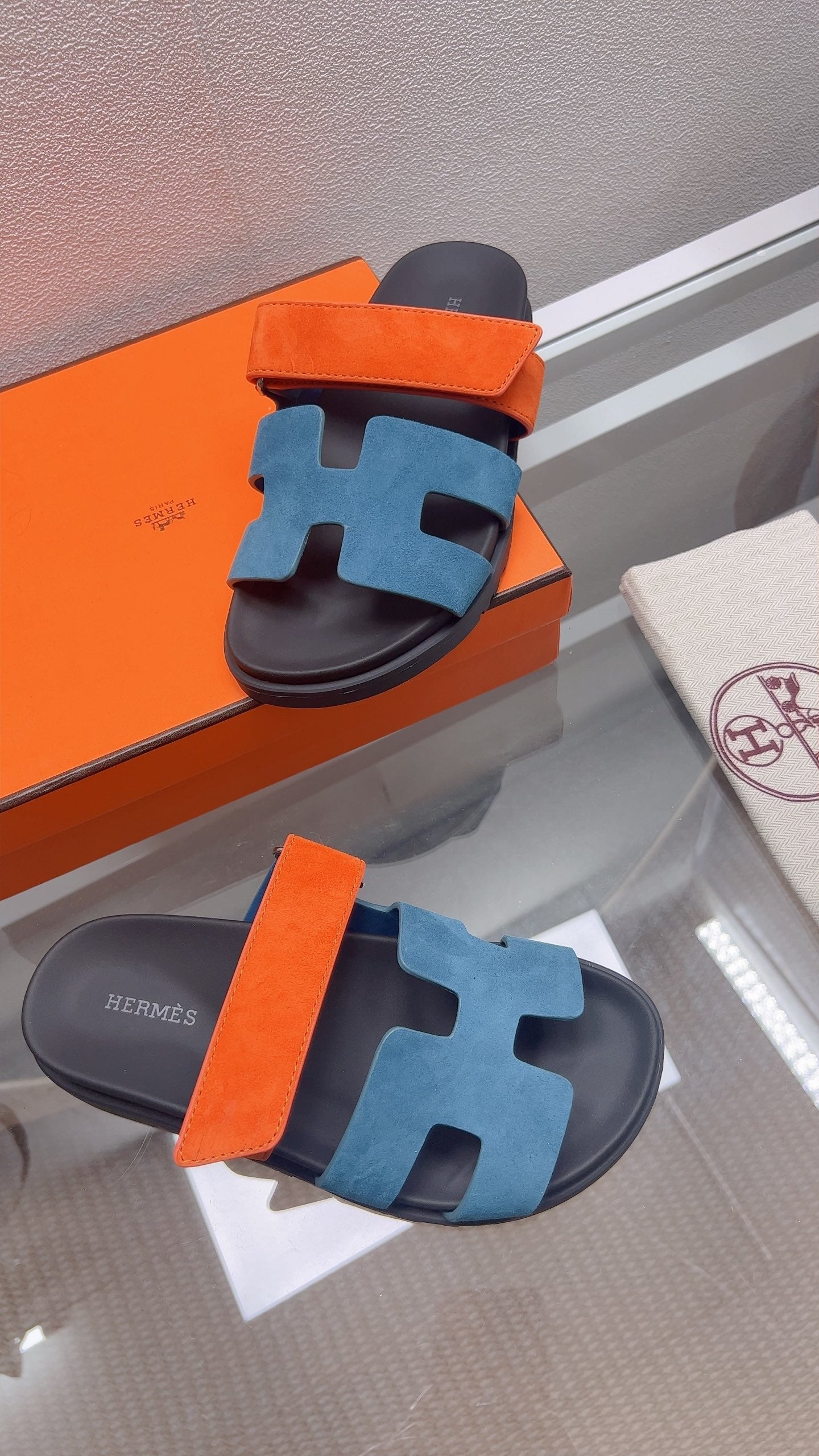 HM Chypre Sandal Blue Orange Suede 827518
