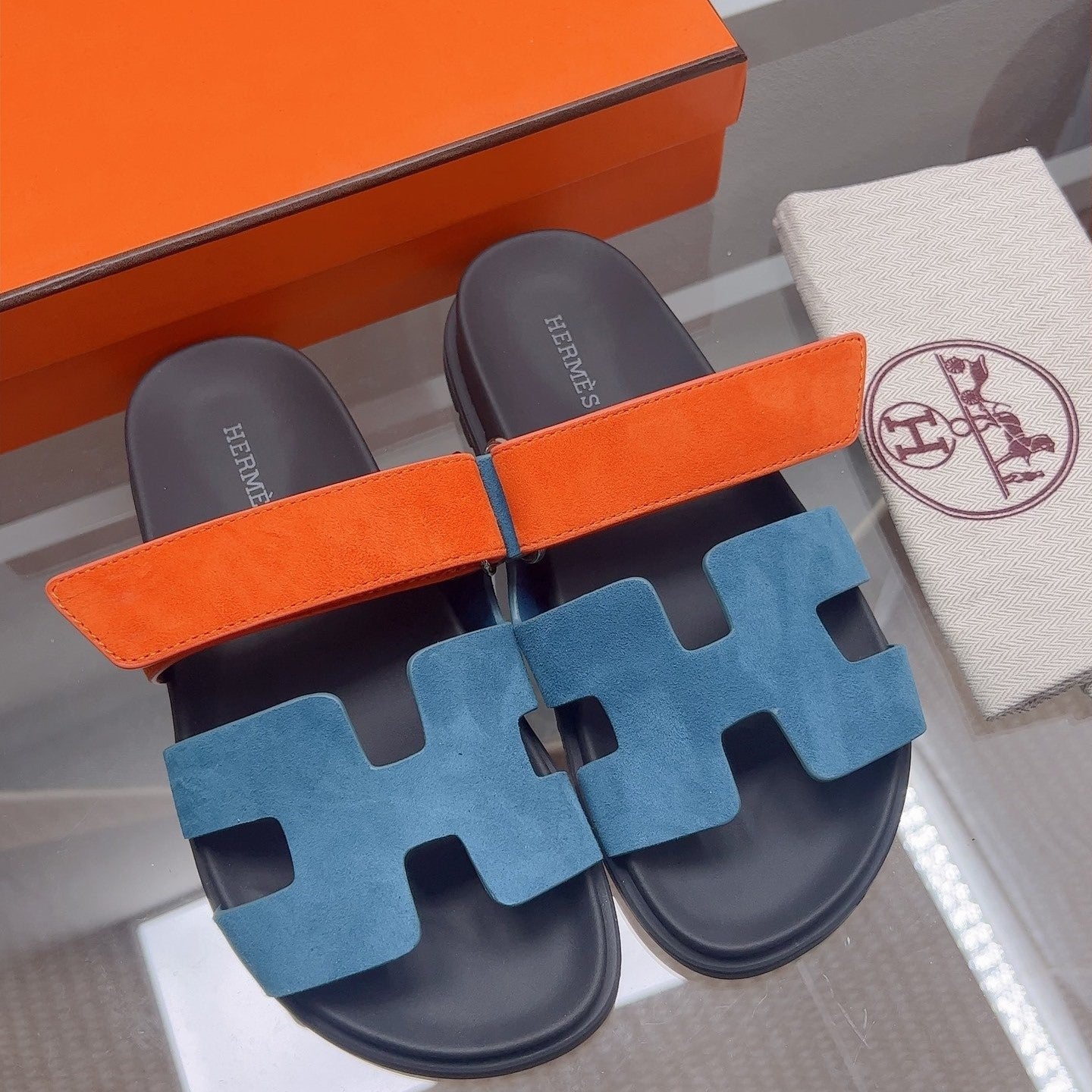 HM Chypre Sandal Blue Orange Suede 827518