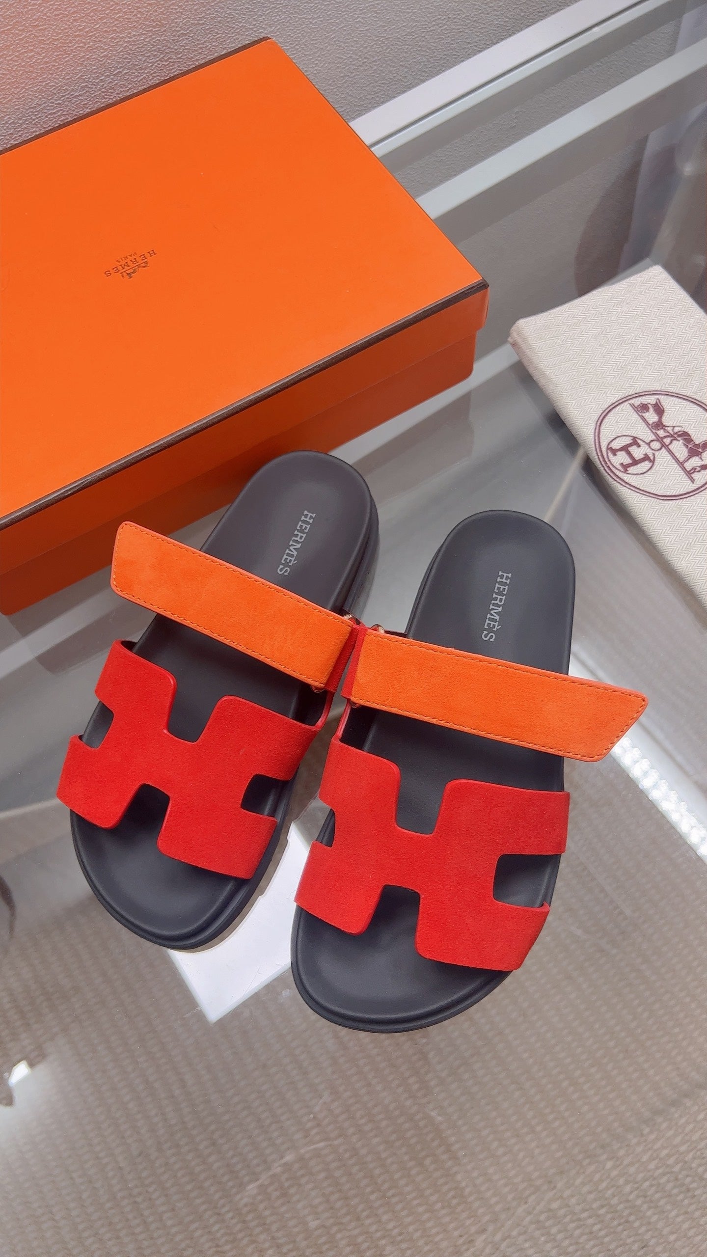 HM Chypre Sandal Red Orange Suede 827521