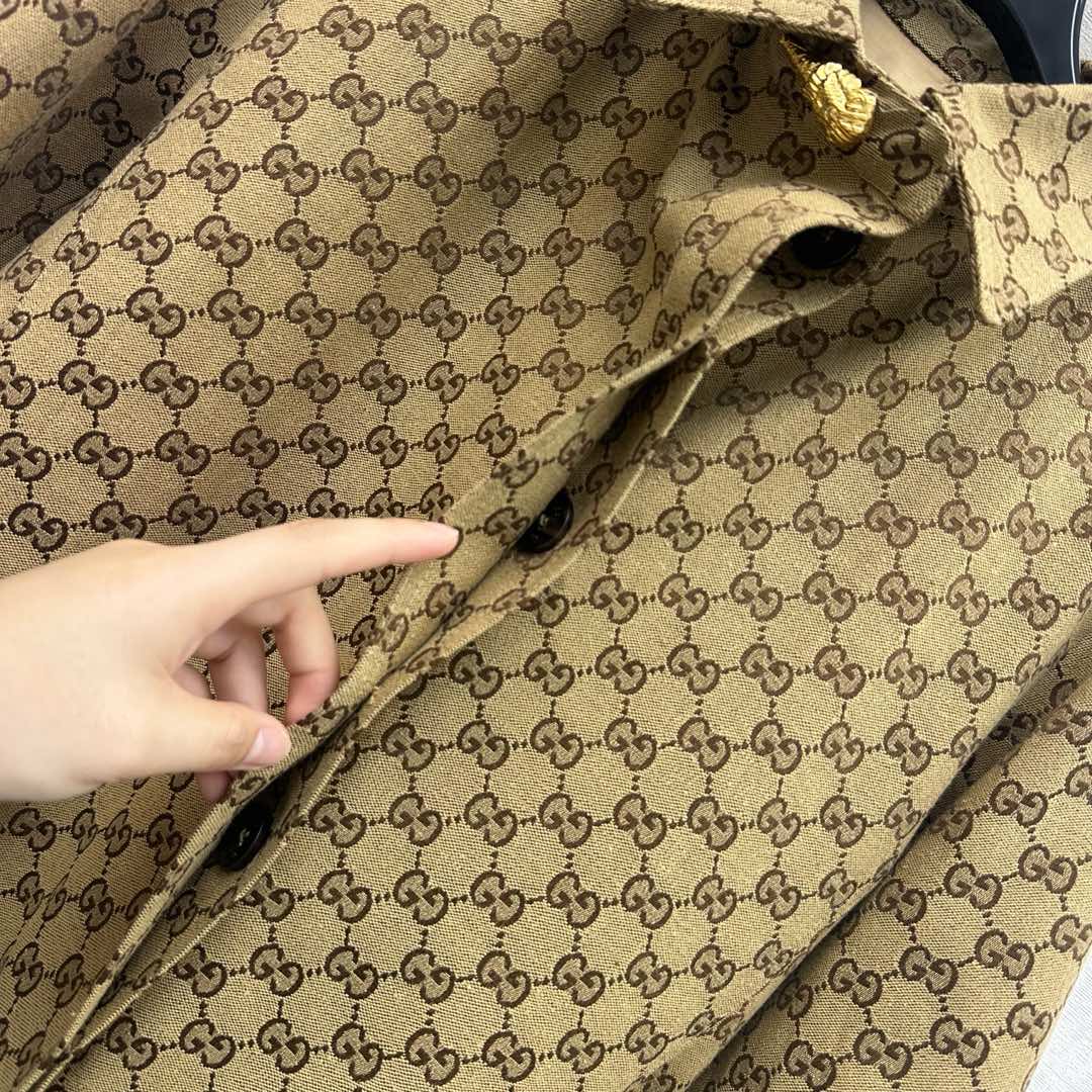 GG Jacquard Belt Trench Coat Cotton Canvas 342896