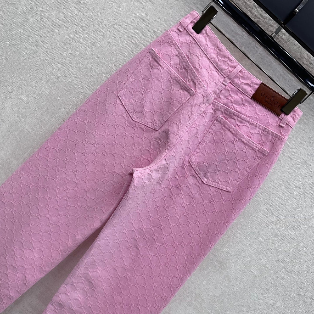 GG 26s Jacquard Leg Jeans Hot Pink Denim 363924