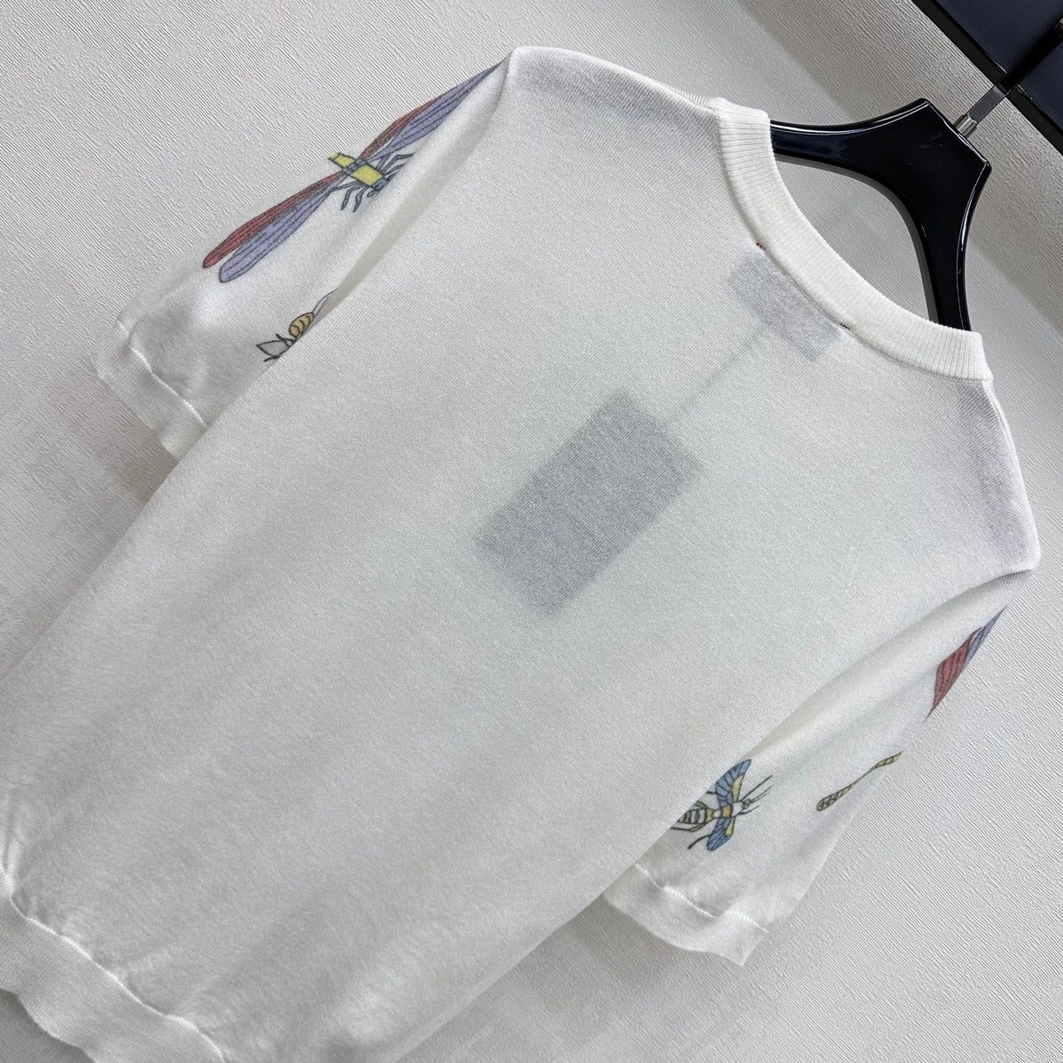 GG Short-Sleeve Knit Top White Cotton 378343