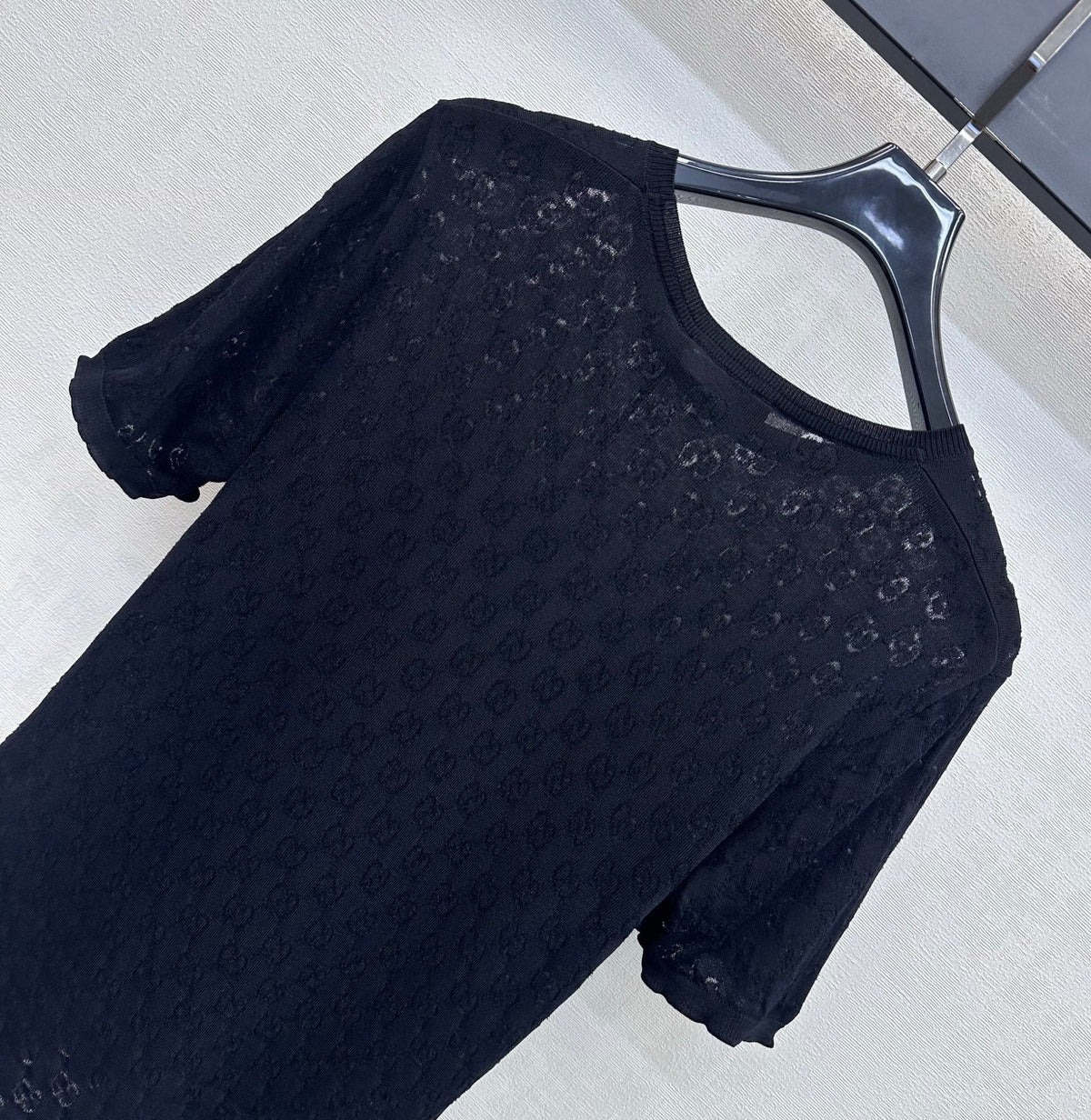 GG Devoré T-Shirt Black Cotton 399749