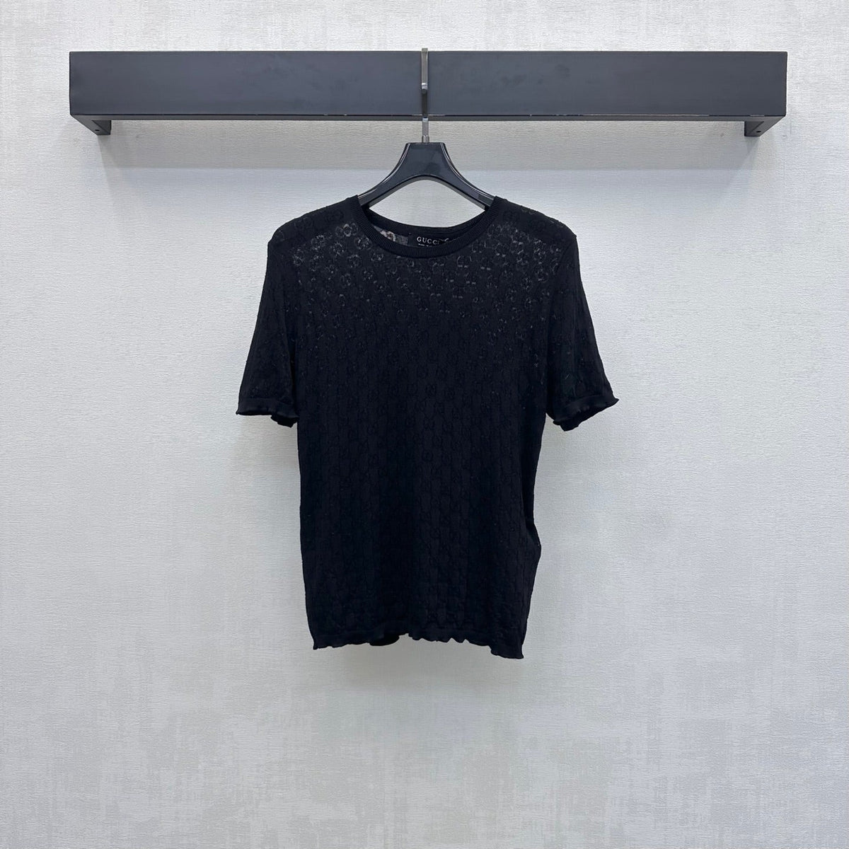 GG Devoré T-Shirt Black Cotton 399749