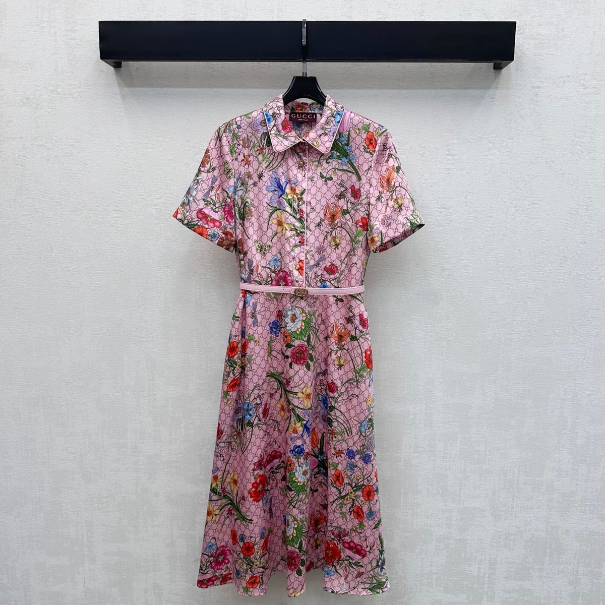 GG 26s Printed Waistband Dress Pink Polyester 396589
