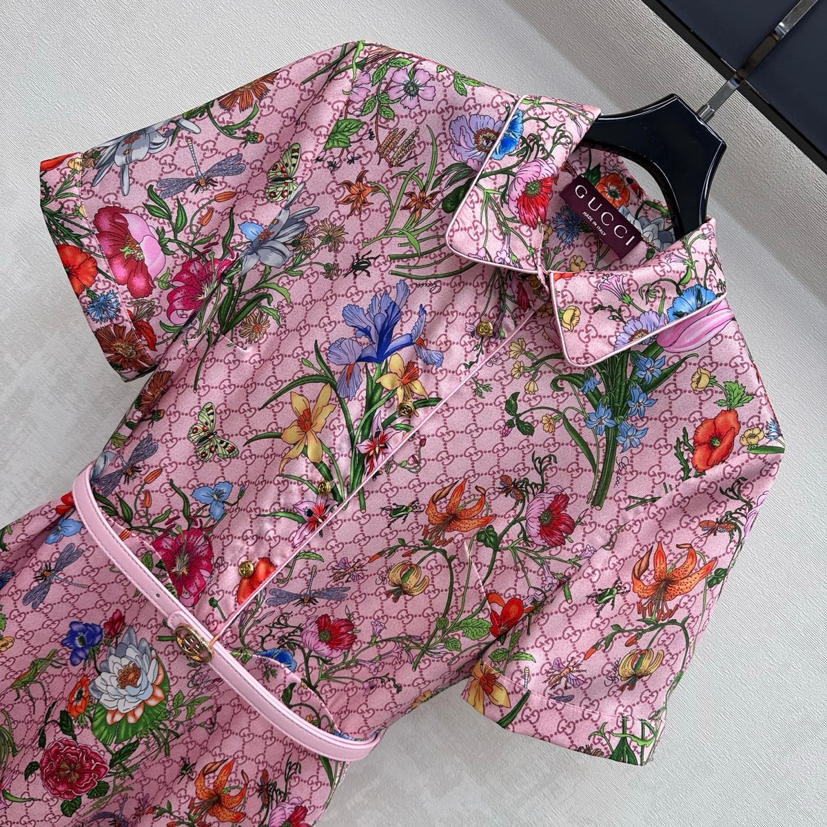 GG 26s Printed Waistband Dress Pink Polyester 396589