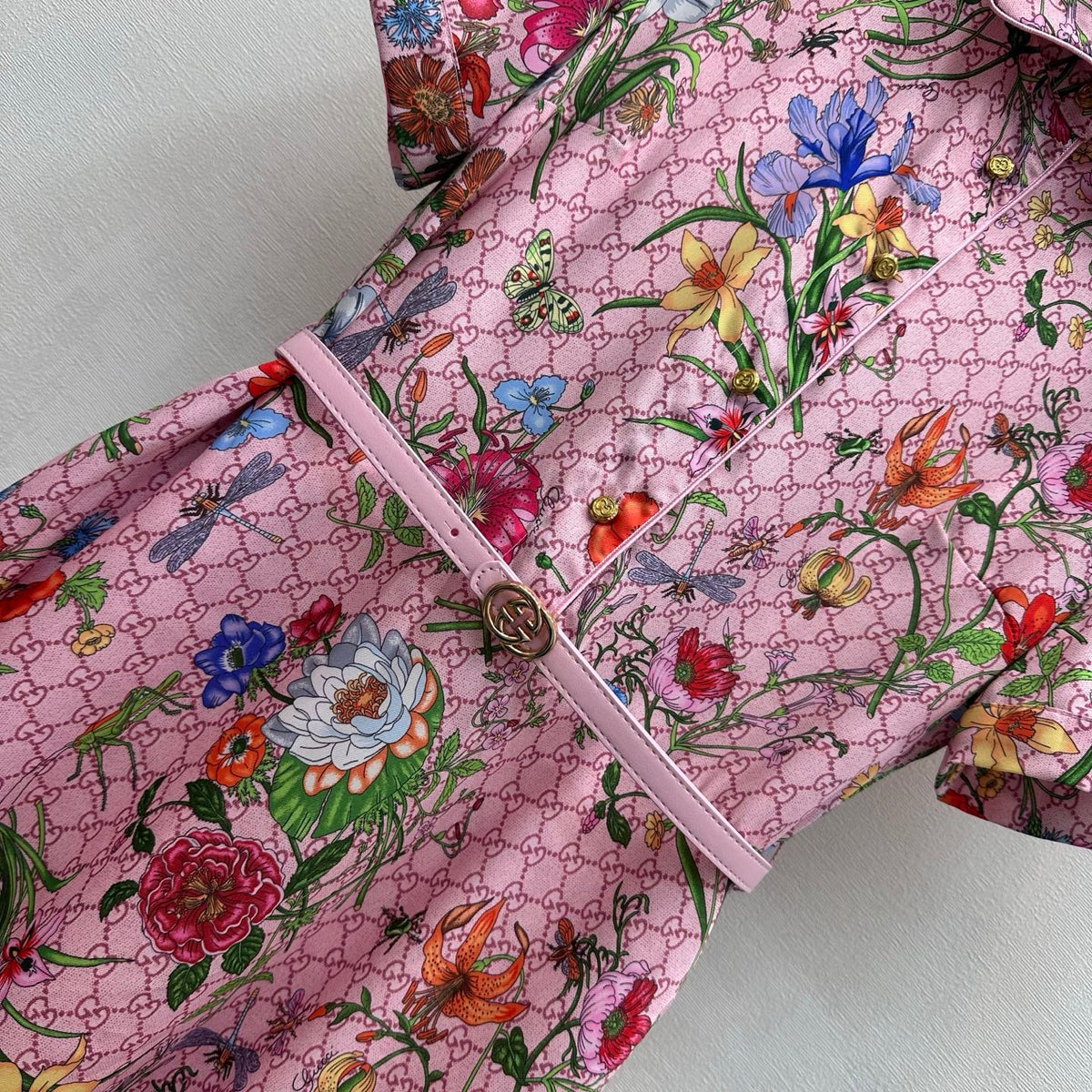GG 26s Printed Waistband Dress Pink Polyester 396589