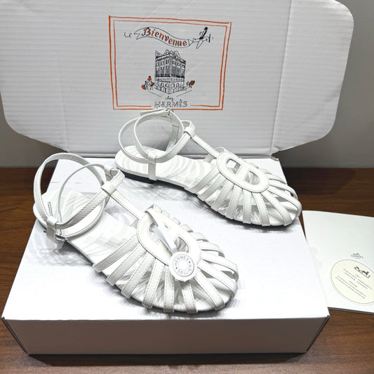 HM Nour Sandals White Leather 849482