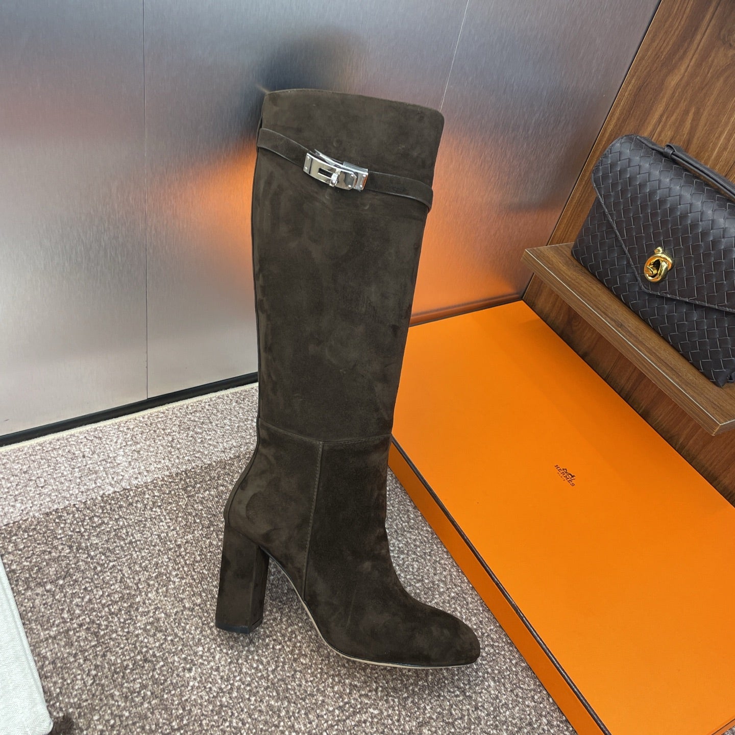 HM 25 Knee-High Boots Dark Brown Suede 508504