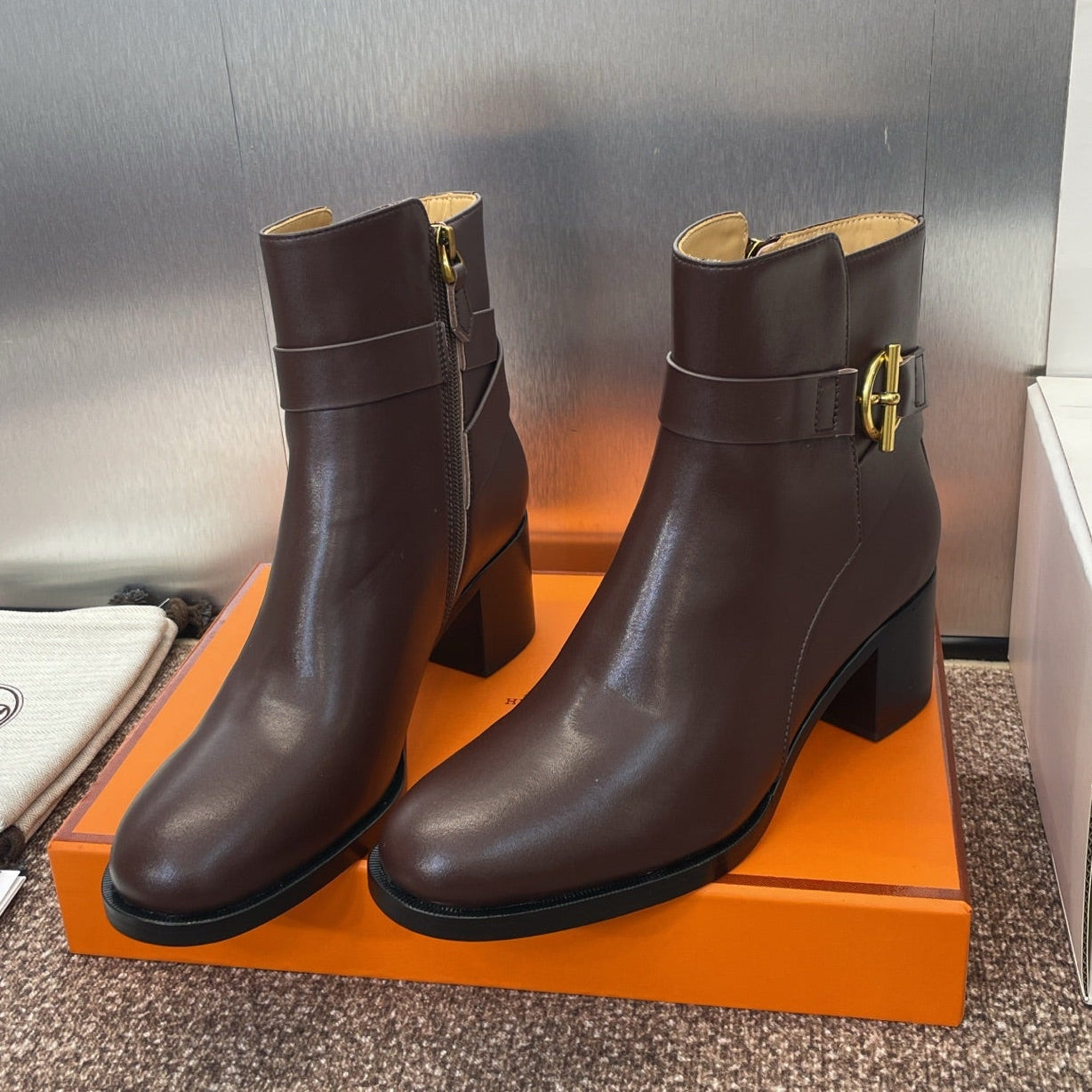 HM 25 Jill Ankle Boot Chocolate Brown Calfskin 508501