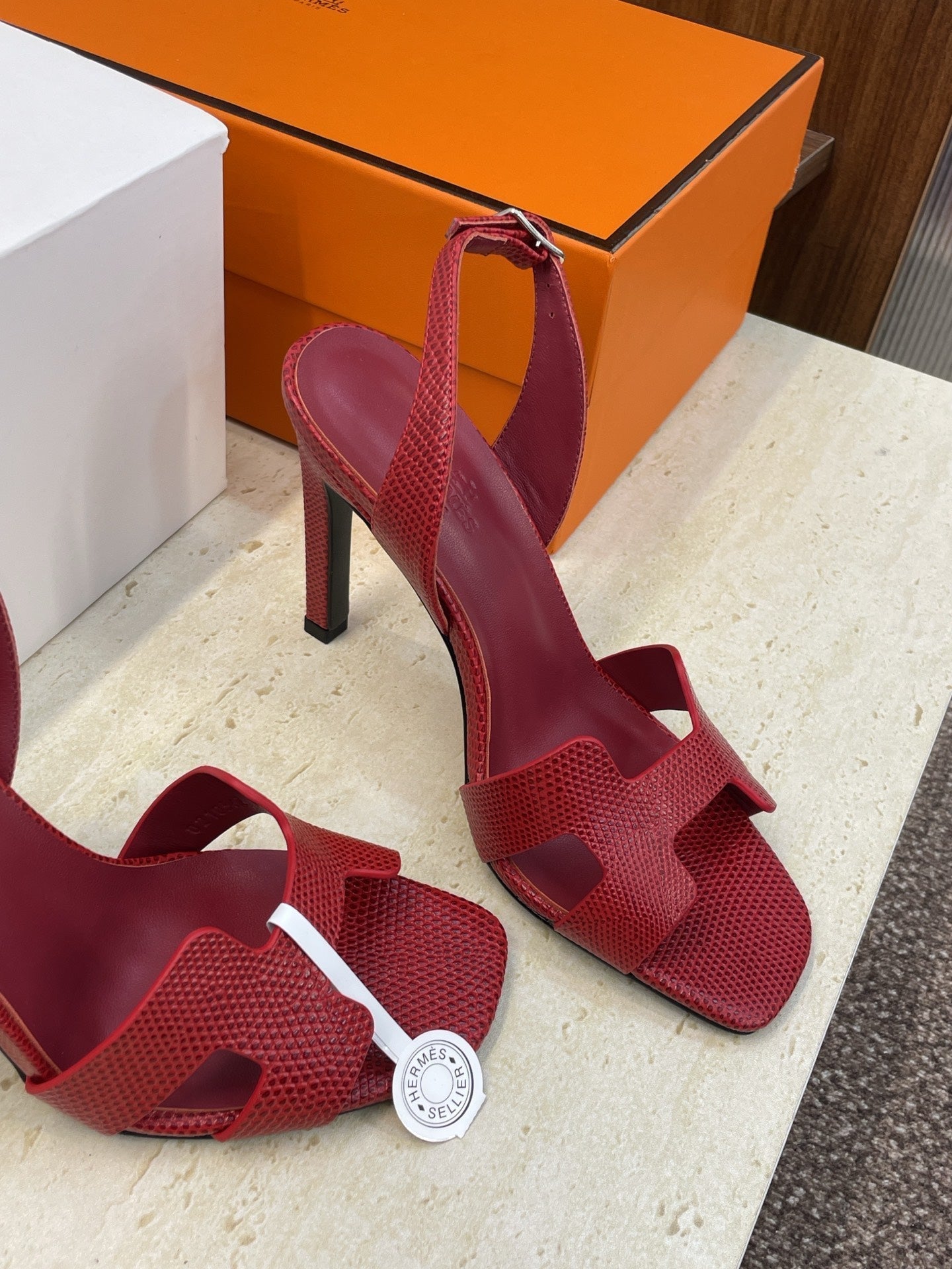 HM 26ss High Heel Sandals 105 Red Cowhide 607115
