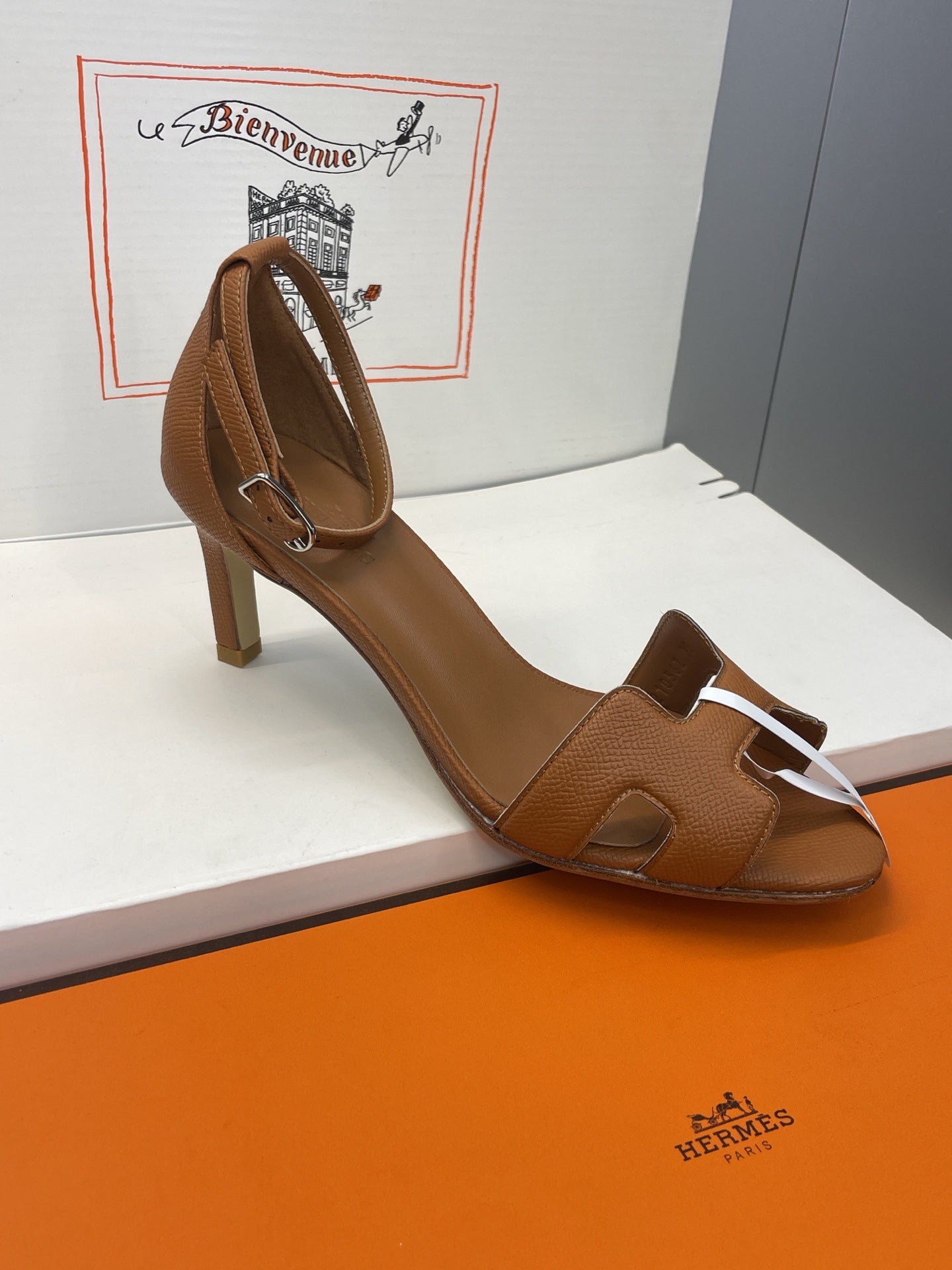 HM 26ss High Heel Sandals 70 Brown Cowhide 607117