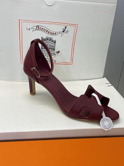 HM 26ss High Heel Sandals 70 Burgundy Cowhide 607120