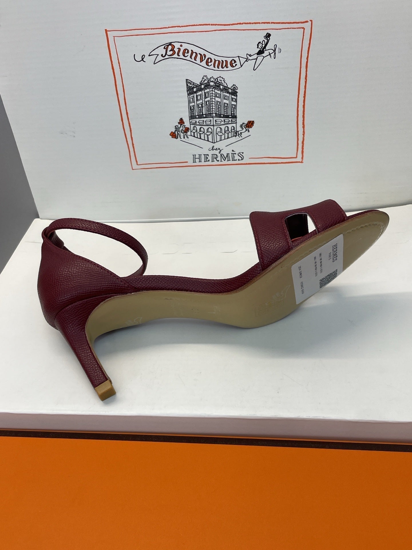 HM 26ss High Heel Sandals 70 Burgundy Cowhide 607120