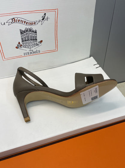 HM 26ss High Heel Sandals 70 Olive Green Cowhide 607123
