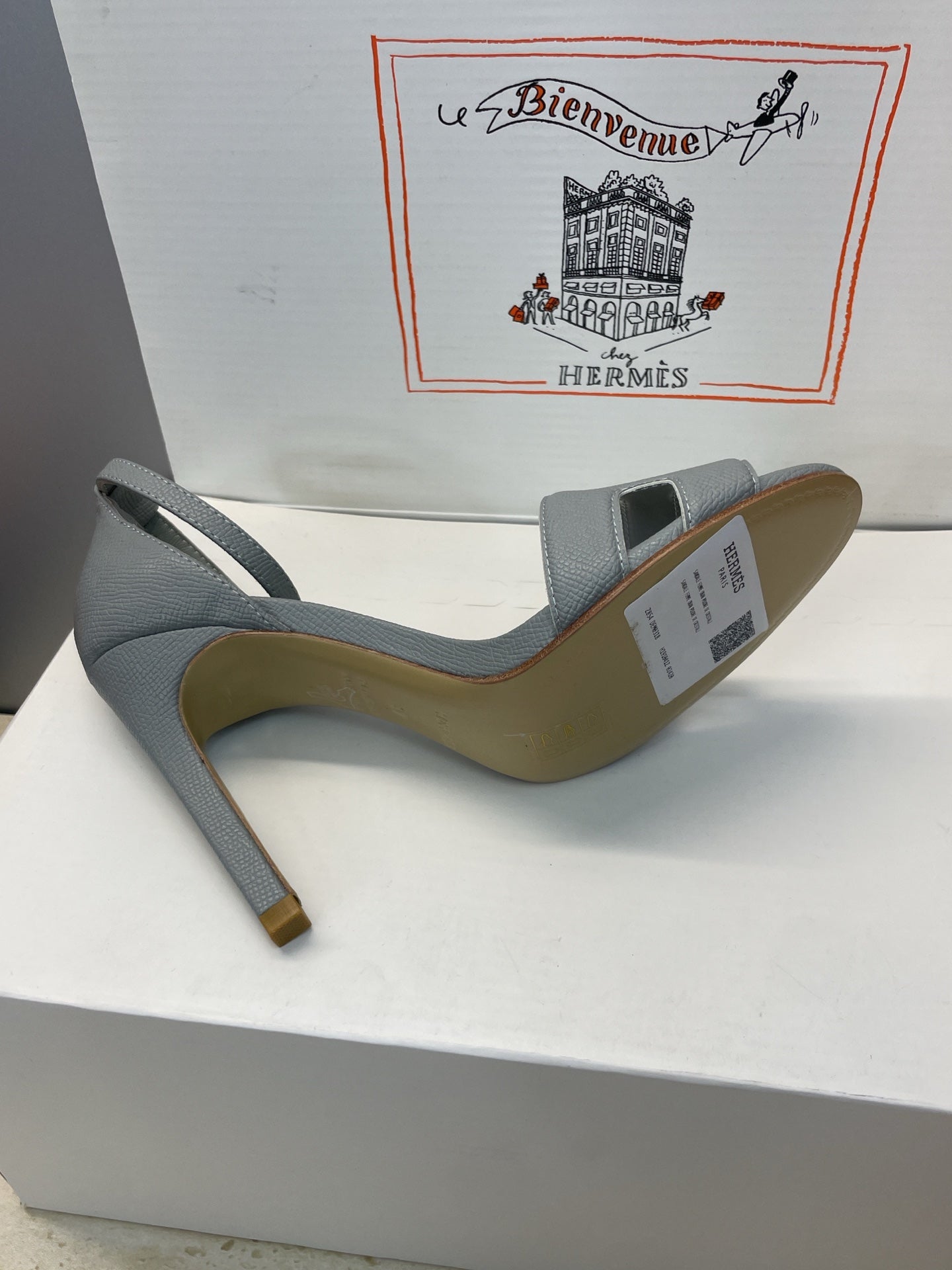 HM 26ss High Heel Sandals 105 Light Gray Cowhide 607126