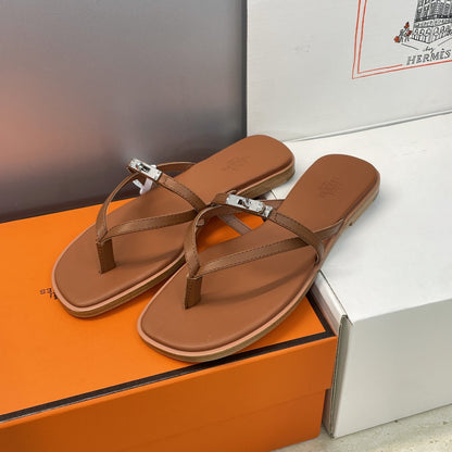 HM 26ss Kelly  Silver Buckle Slipper Calfskin 607155