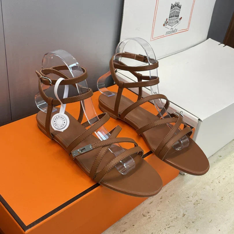 HM 26ss Kelly Silver Buckle Sandals Calfskin 607160