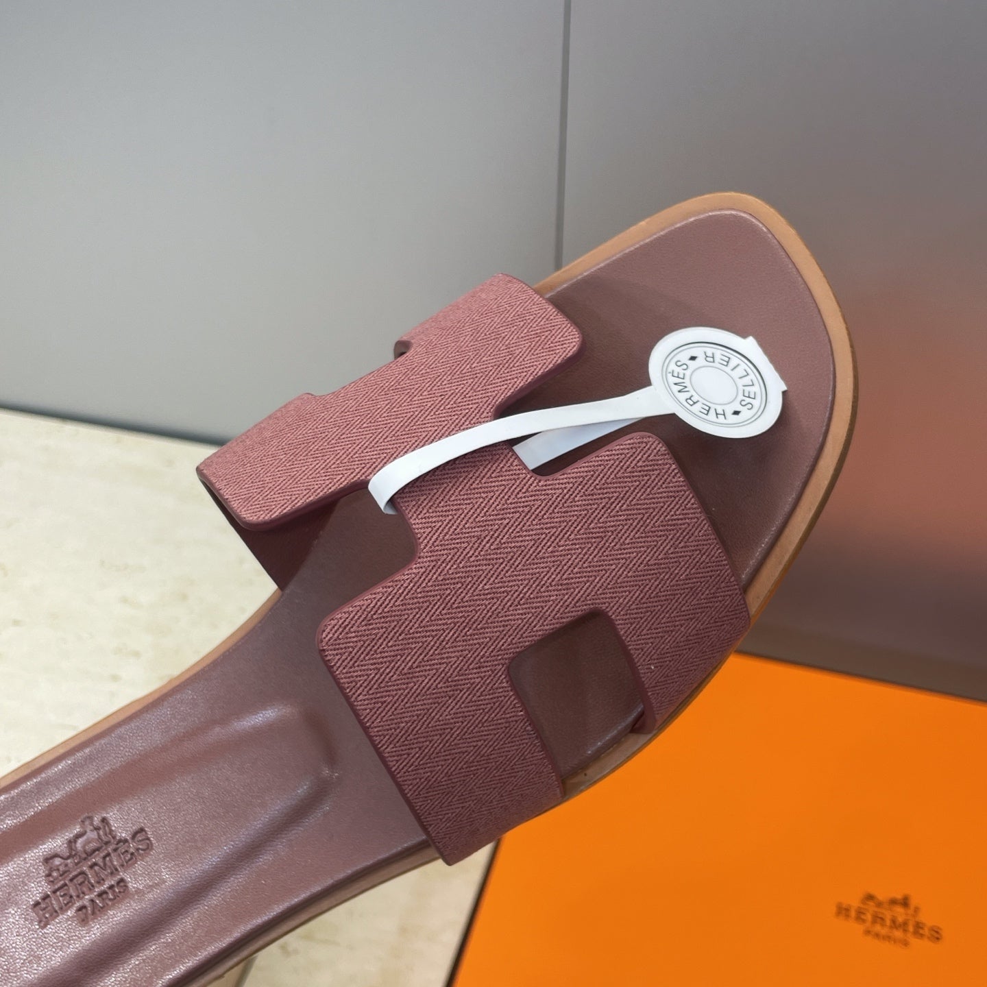 HM 26ss Oran Sandals Reddish Brown Calfskin 607236