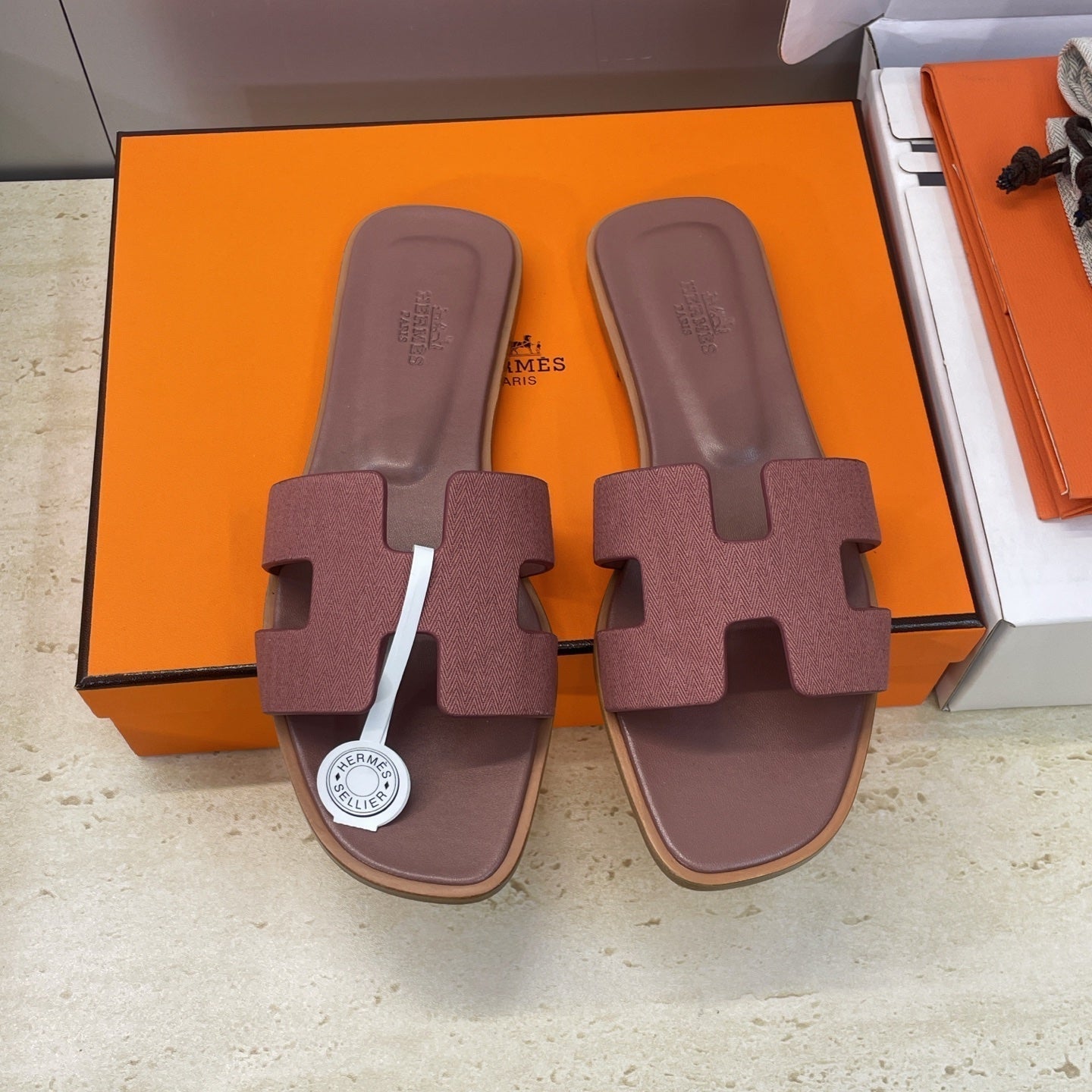 HM 26ss Oran Sandals Reddish Brown Calfskin 607236
