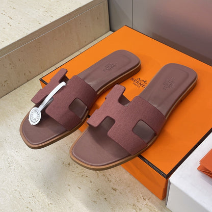HM 26ss Oran Sandals Reddish Brown Calfskin 607236