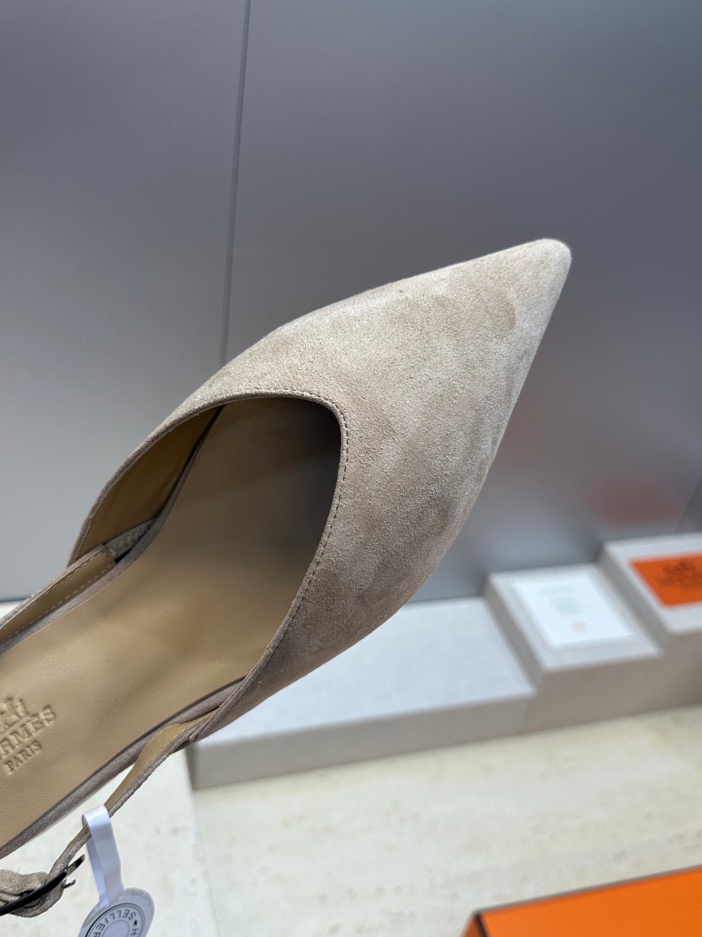 HM Nicoletta Slingback Flat Khahi Suede 830182
