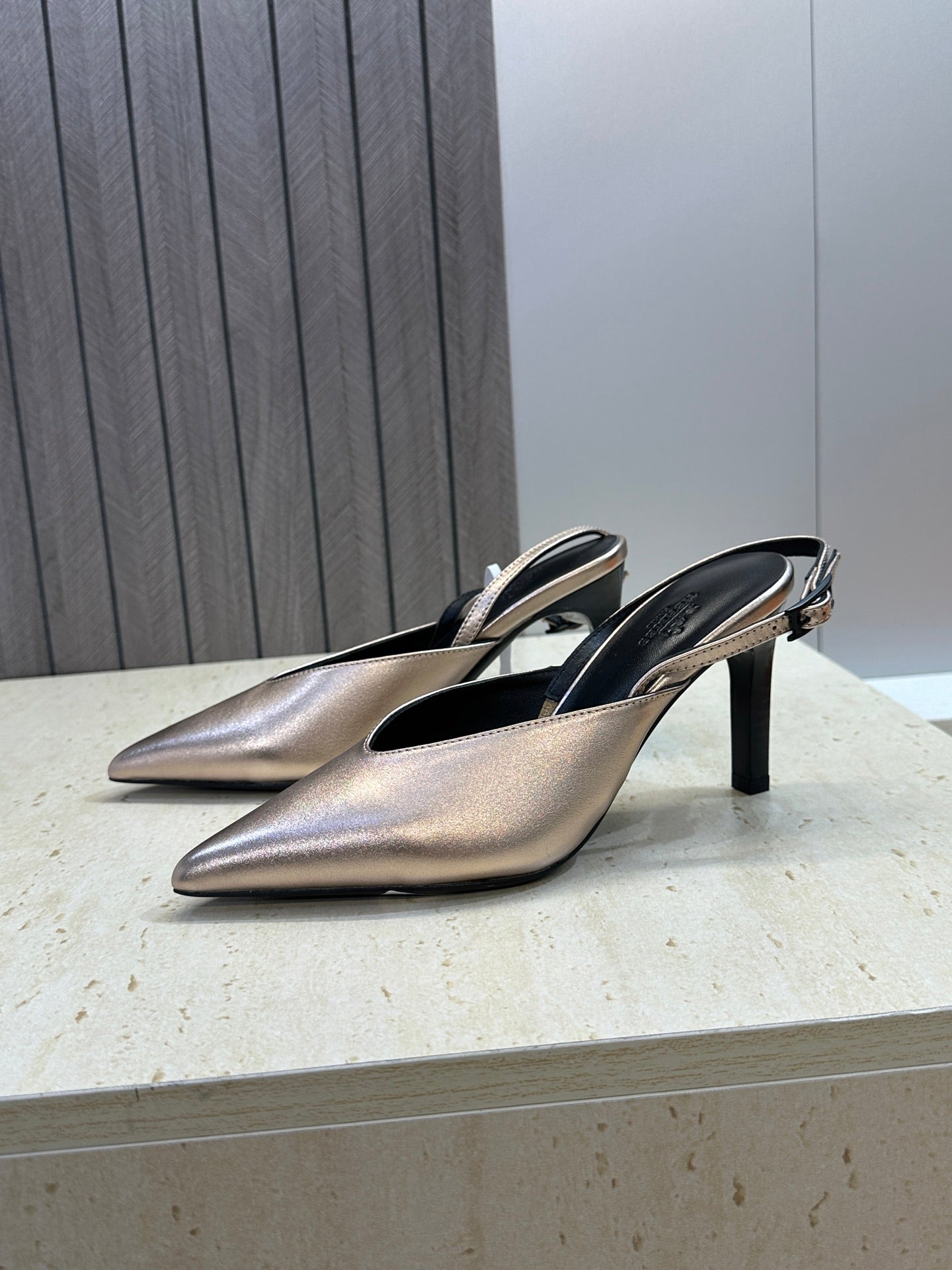 HM Nicoletta Slingback 9cm Sliver Calfskin 830196