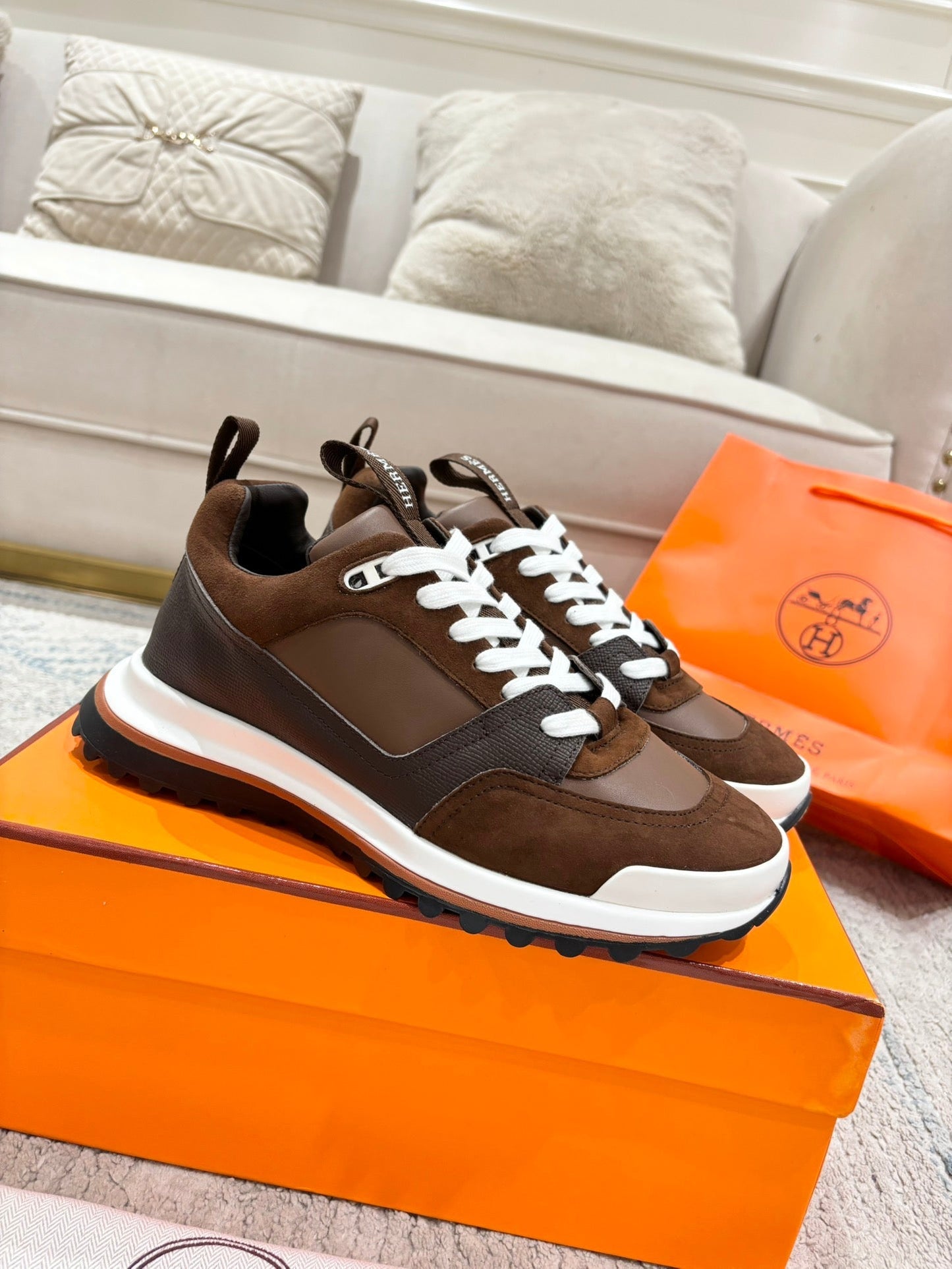 HM Jet Sneaker Brown & Coffee Brown Suede Calfskin 581328