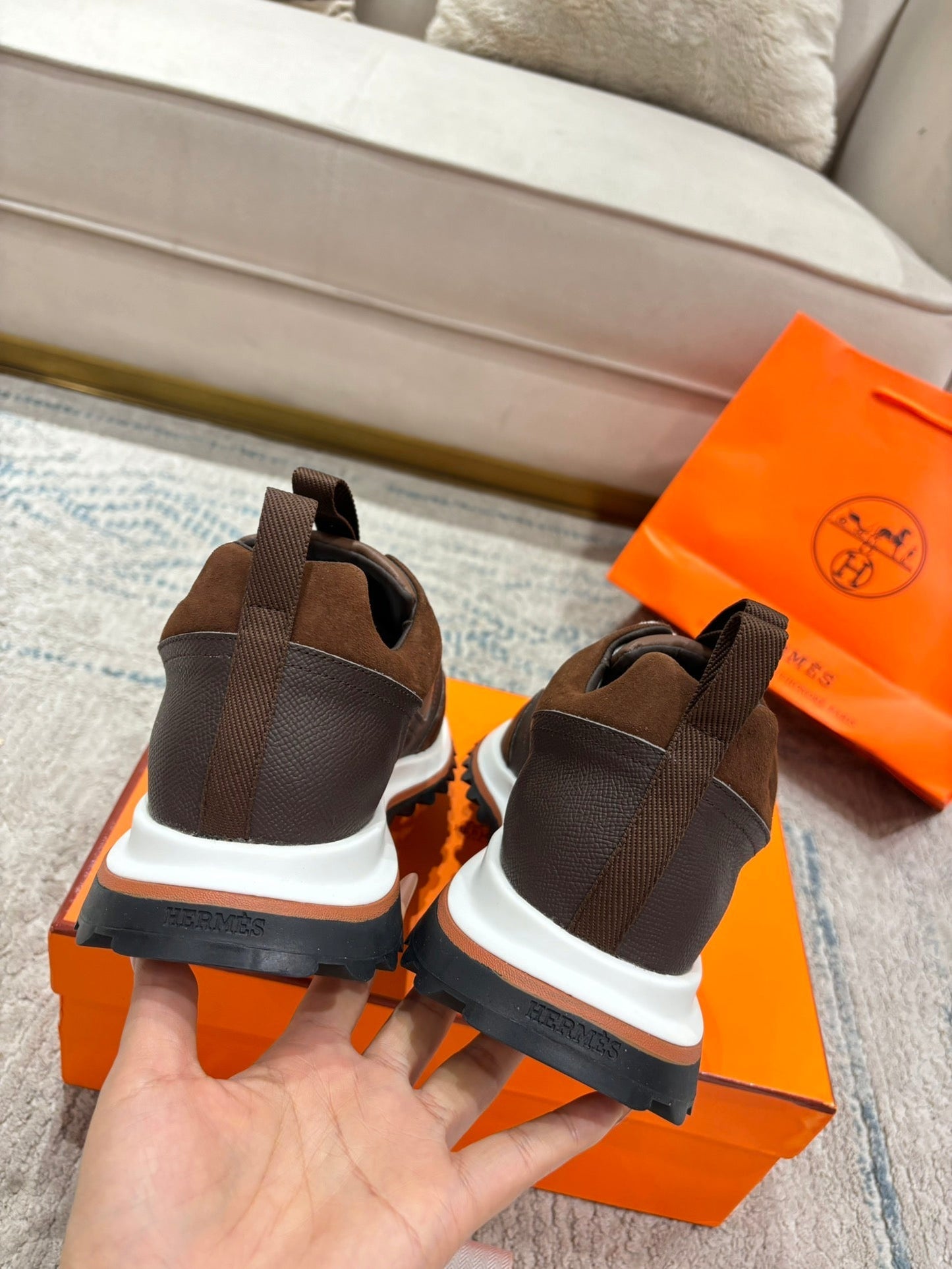 HM Jet Sneaker Brown & Coffee Brown Suede Calfskin 581328