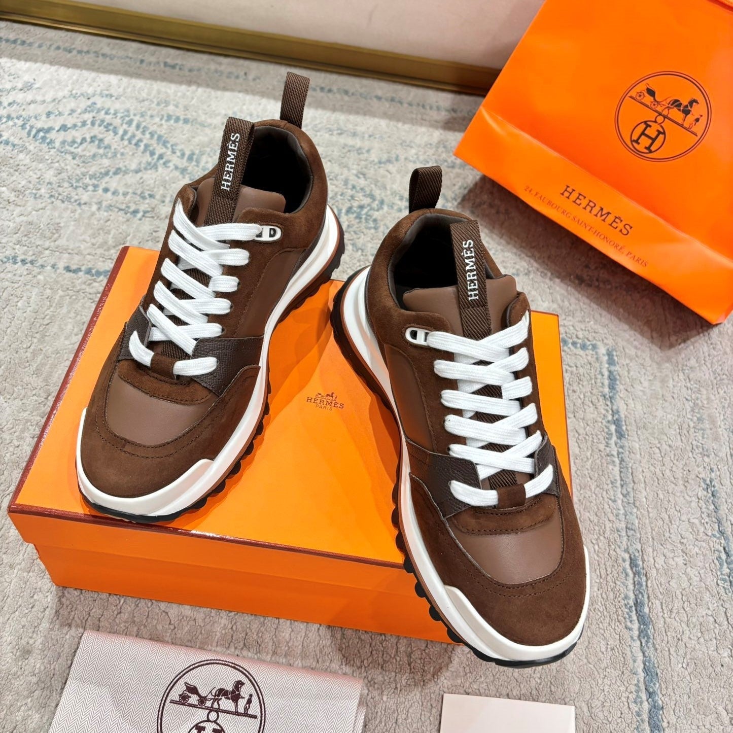 HM Jet Sneaker Brown & Coffee Brown Suede Calfskin 581328