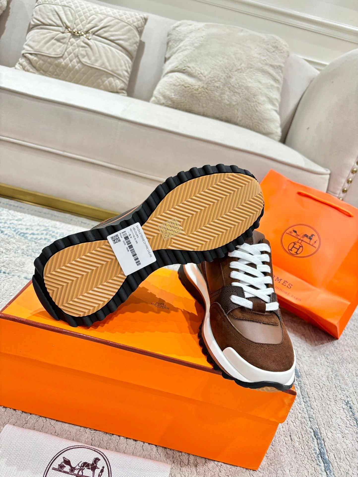 HM Jet Sneaker Brown & Coffee Brown Suede Calfskin 581328