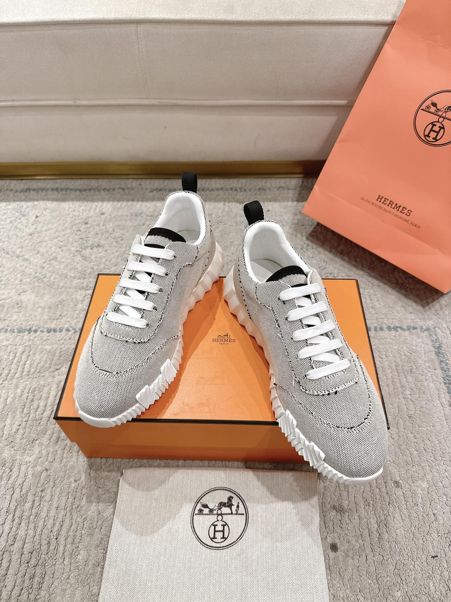 HM Bouncing Sneaker Light Grey Mix Black Canvas 581316